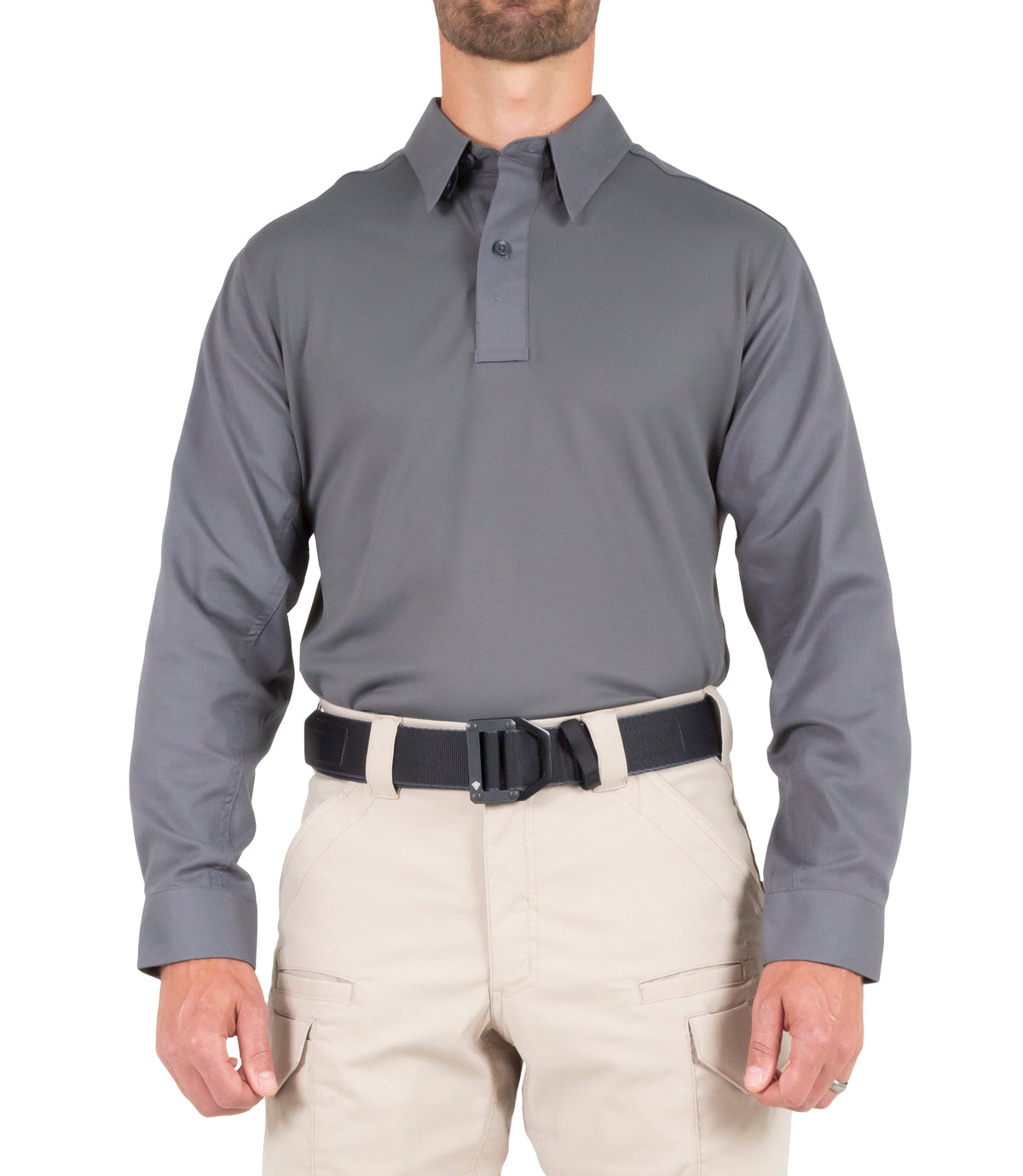 Front of Men's V2 Pro Performance Shirt in Wolf Grey |color_wolf grey