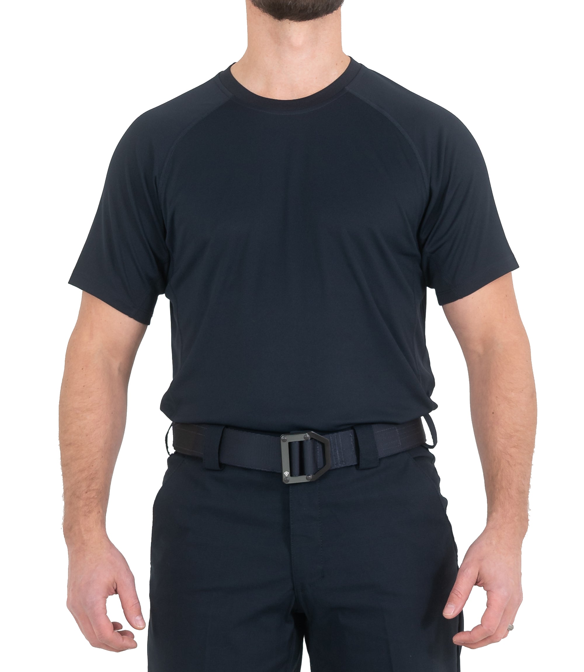 Front of Mens Performance Short Sleeve T-Shirt in Midnight Navy |color_midnight navy