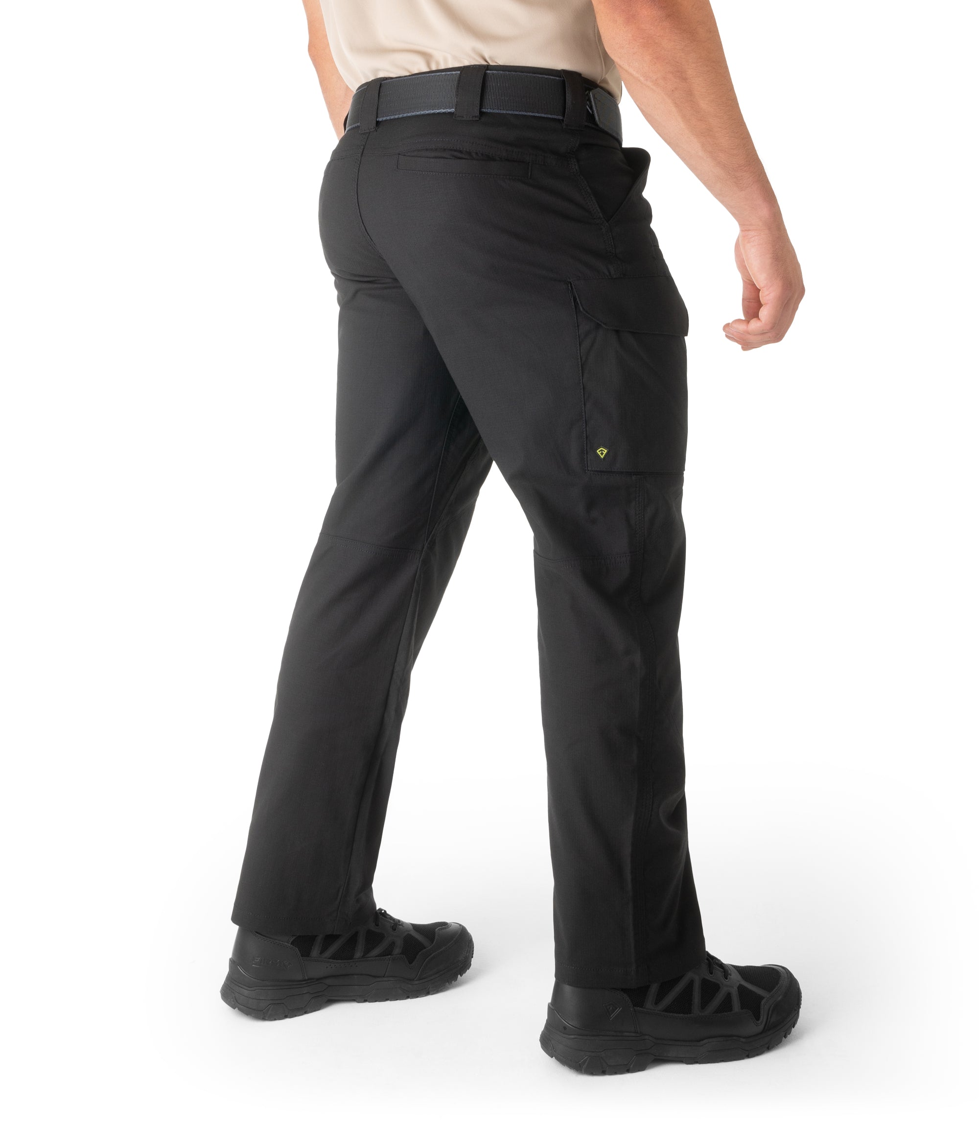 Back Side of Mens V2 Tactical Pants in Black |color_black