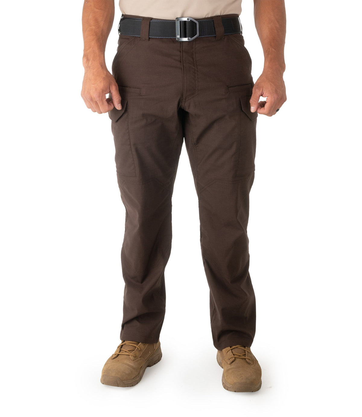 Front of Mens V2 Tactical Pants in Kodiak Brown |color_kodiak brown