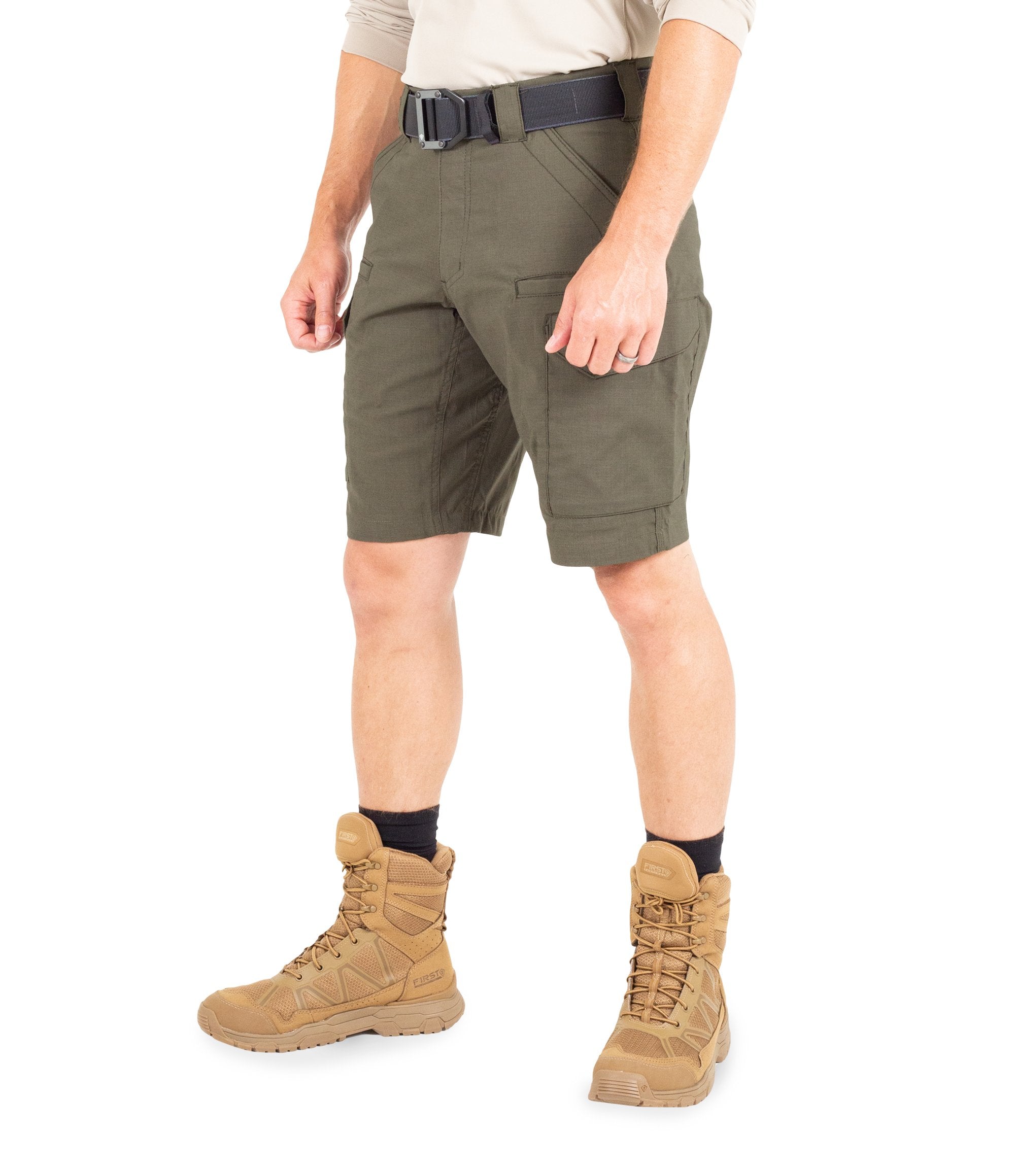 Side of Men's V2 Tactical Short in OD Green|color_od green