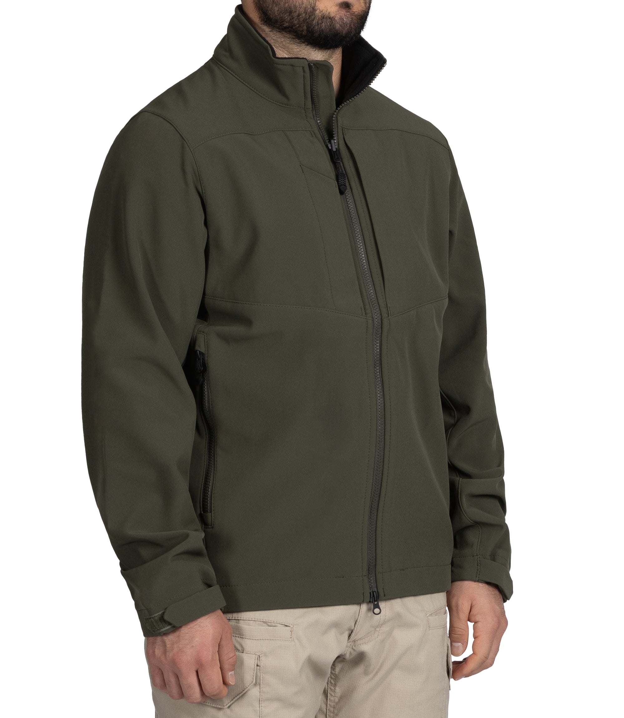 Side of Men's Tactix Softshell Parka in OD Green |color_od green