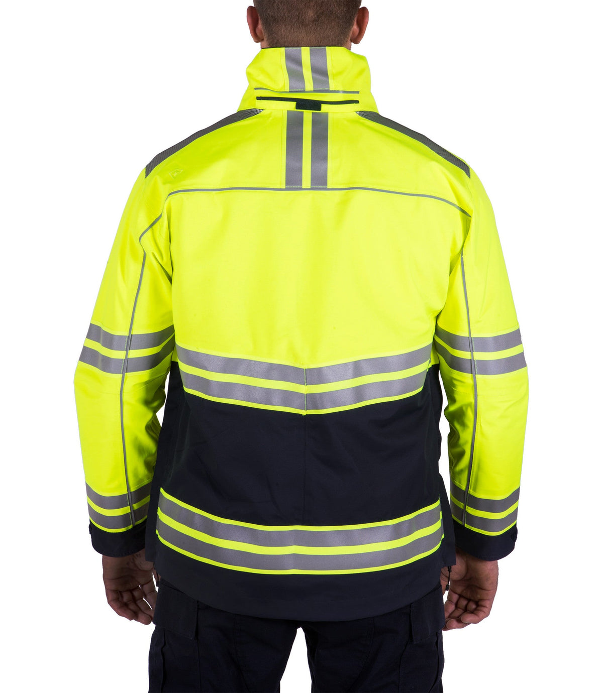 Back of Men's Tactix High-Vis Parka in Midnight Navy |color_midnight navy