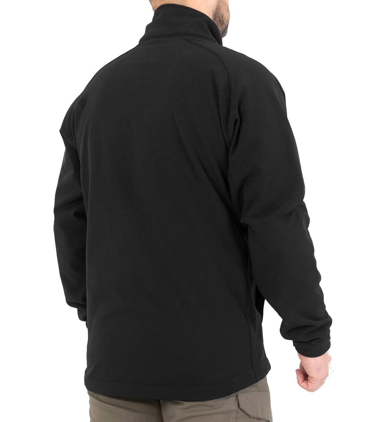 Side of Mens Tactix Softshell Pullover in Black |color_black
