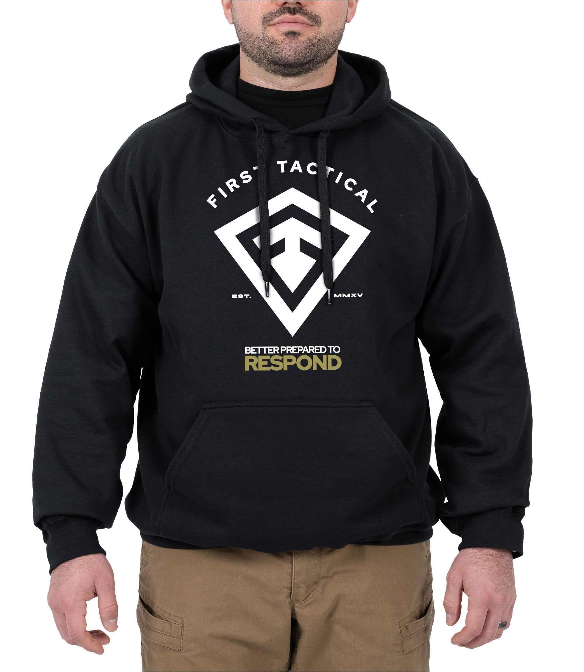 Front view Better Prepared to Respond hoodie in color Black |color_black