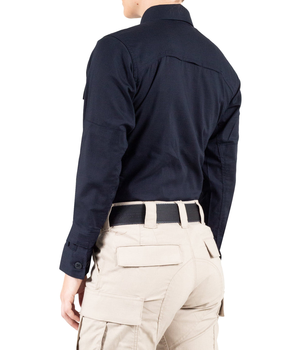 Side of Women's V2 BDU Long Sleeve Shirt in Midnight Navy |color_midnight navy