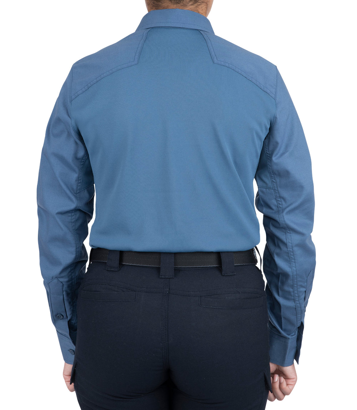 Back of Women's V2 Pro Performance Shirt in French Blue |color_french blue