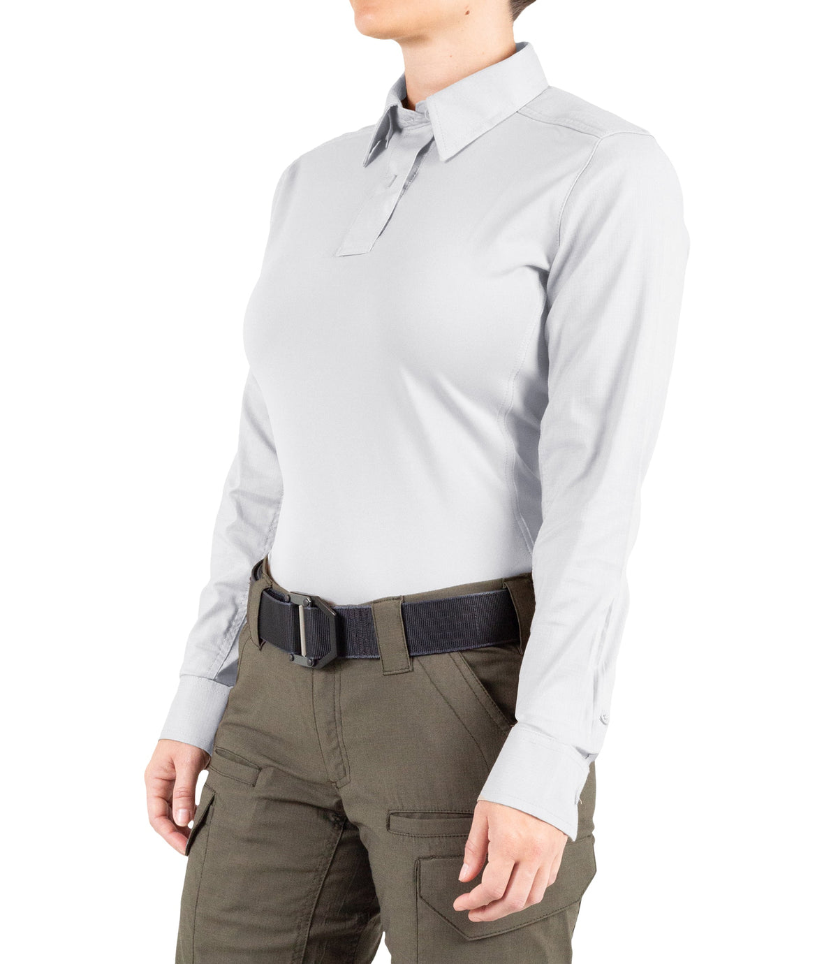 Side of Women's V2 Pro Performance Shirt in White |color_white
