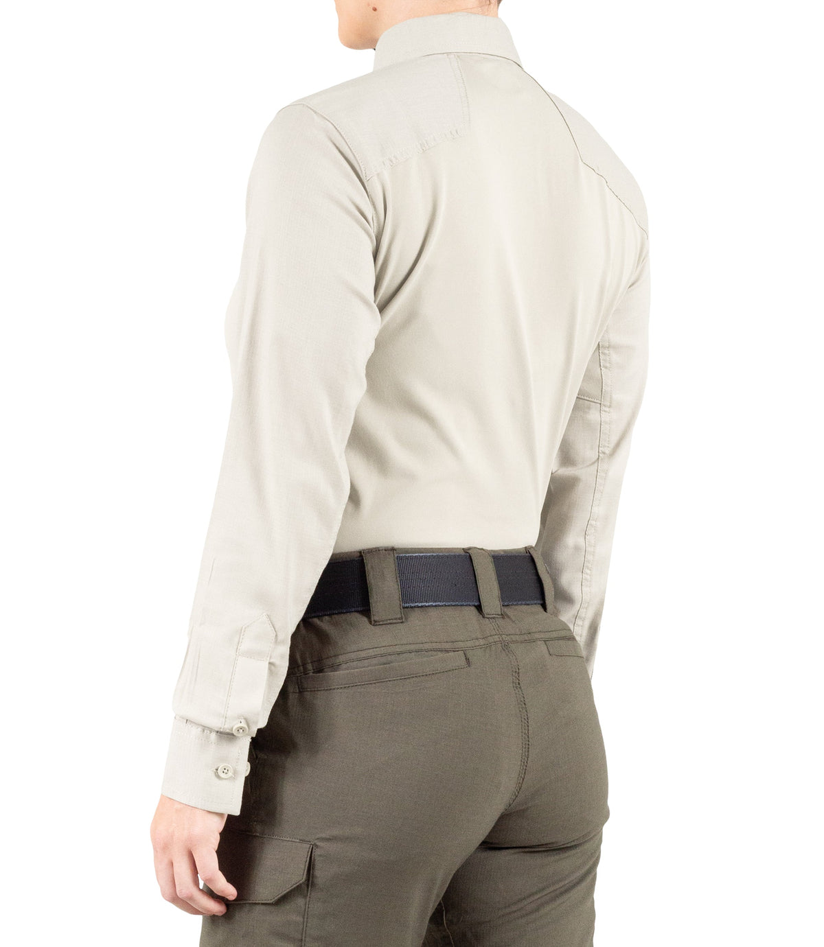 Side of Women's V2 Pro Performance Shirt in Silver Tan |color_silver tan