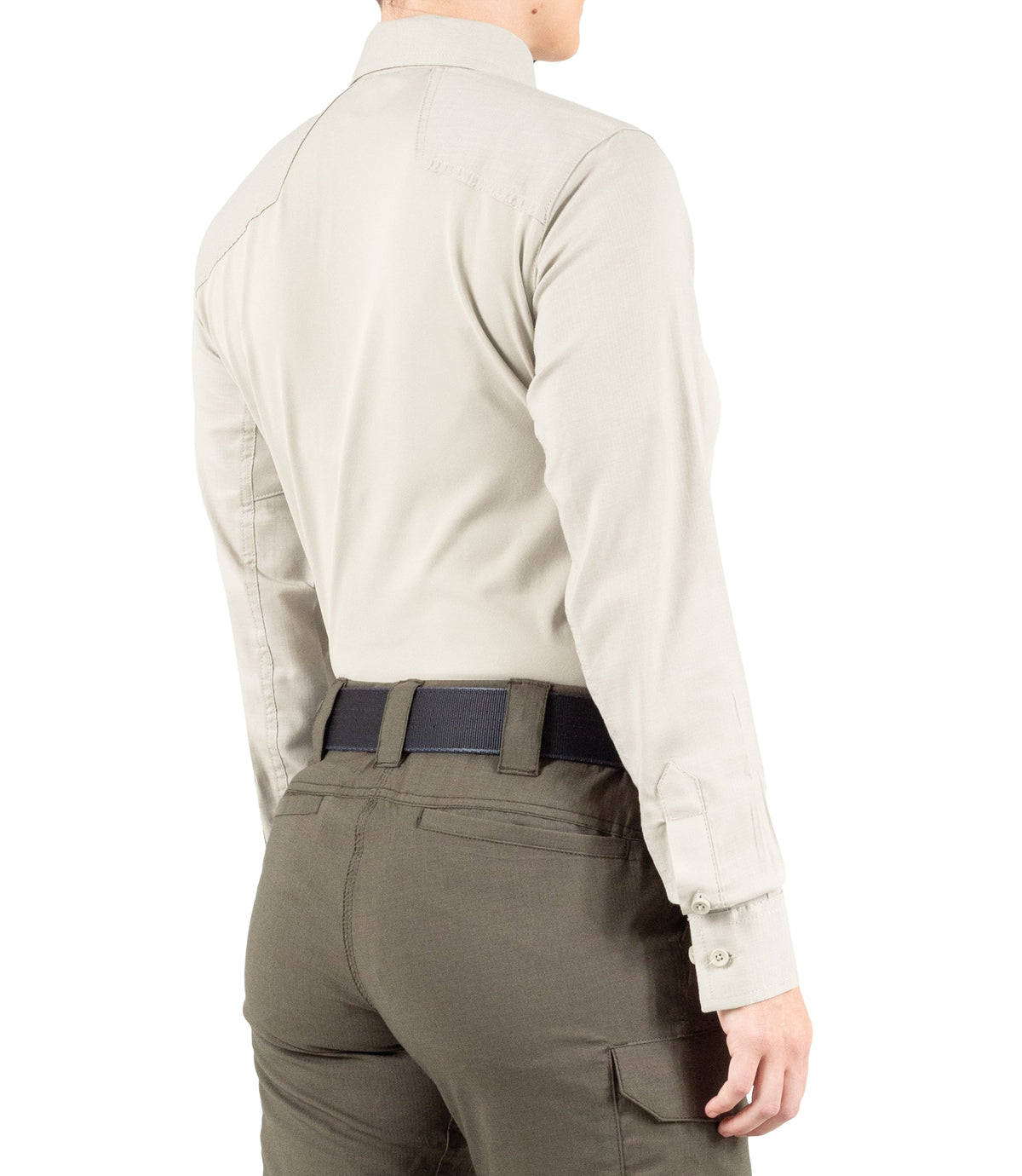 Side of Women's V2 Pro Performance Shirt in Silver Tan |color_silver tan
