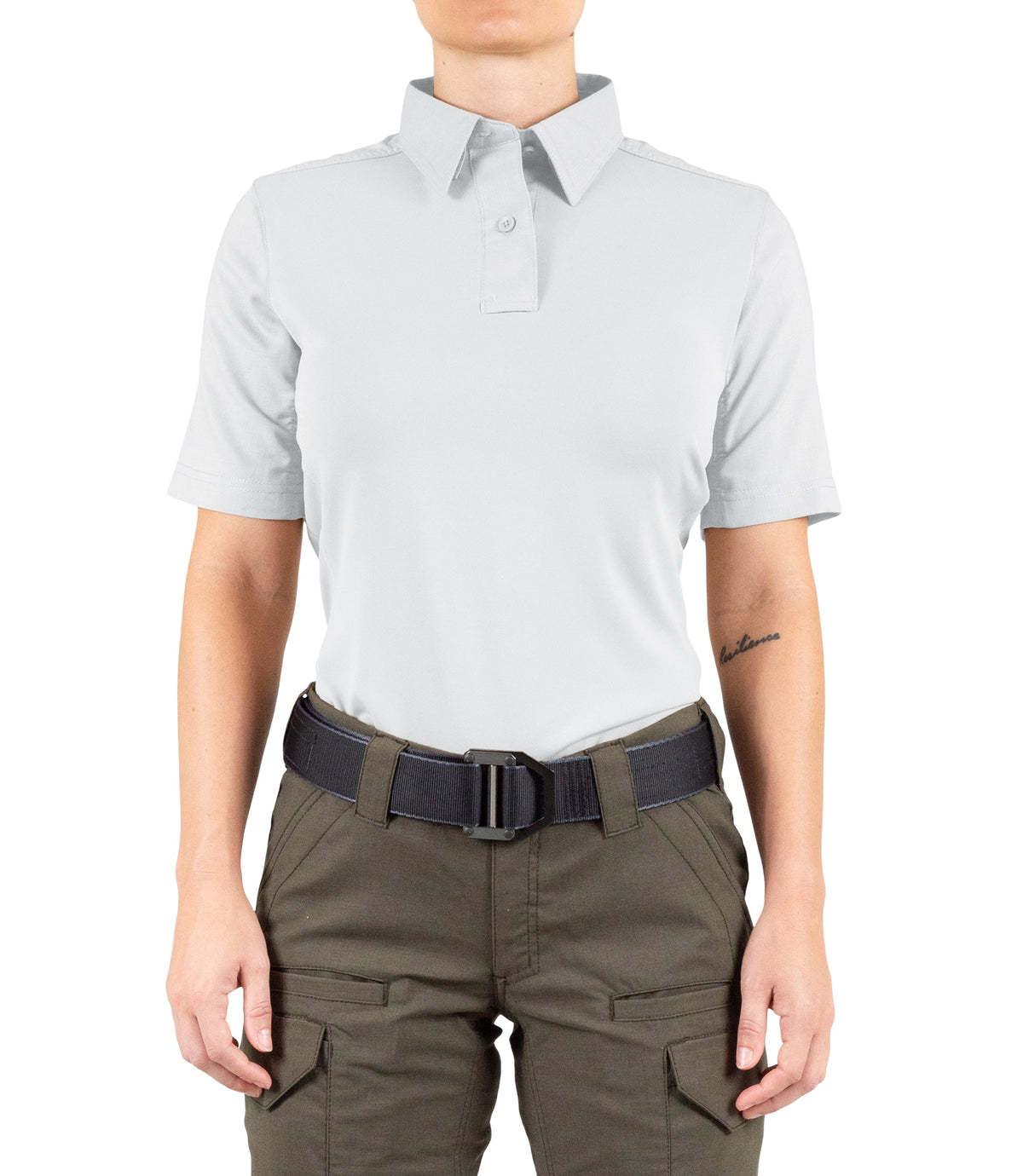 Front of Women's V2 Pro Performance Short Sleeve Shirt in White |color_white