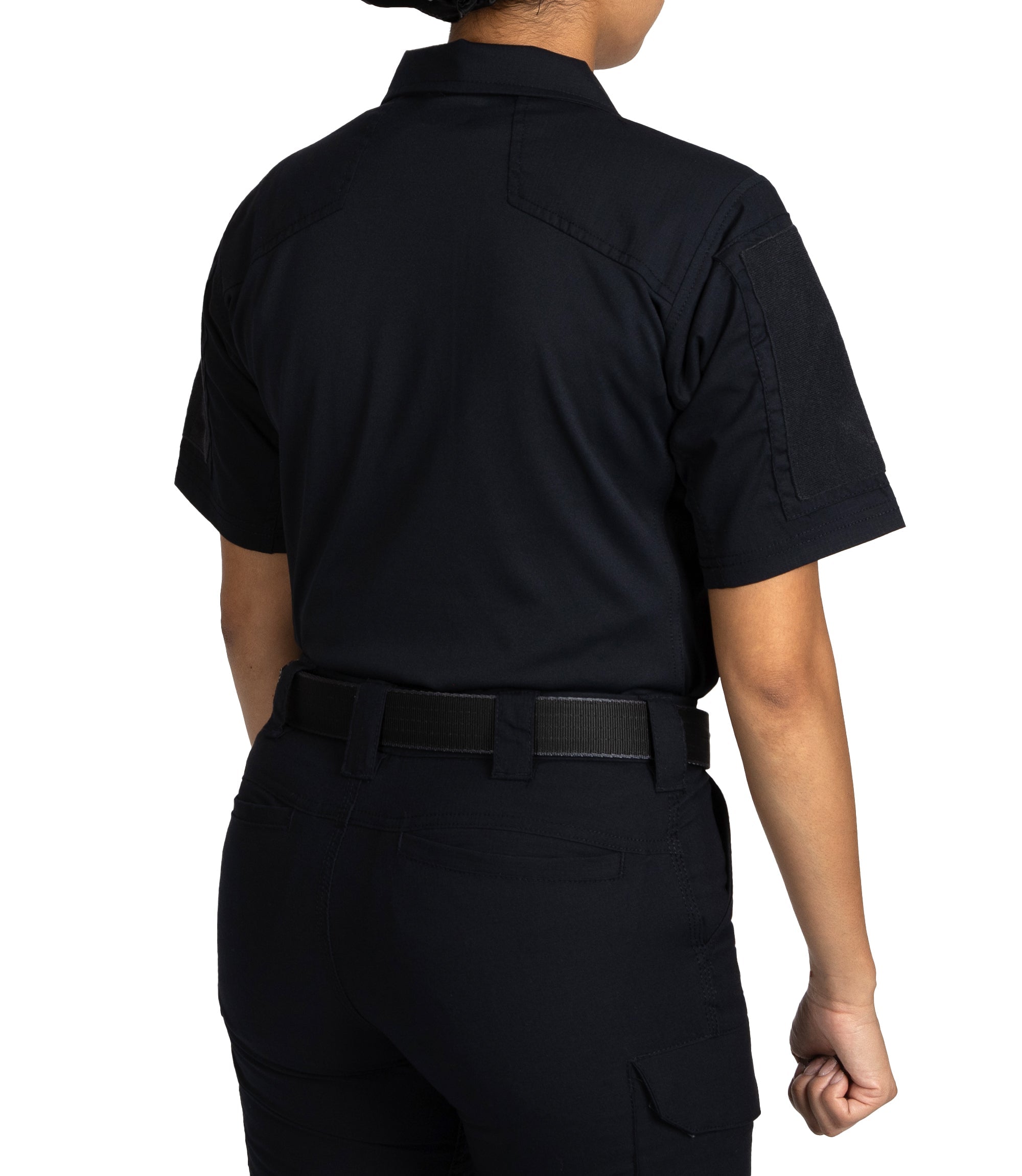 Side of Women's V2 Responder SS Shirt in Midnight Navy |color_midnight navy