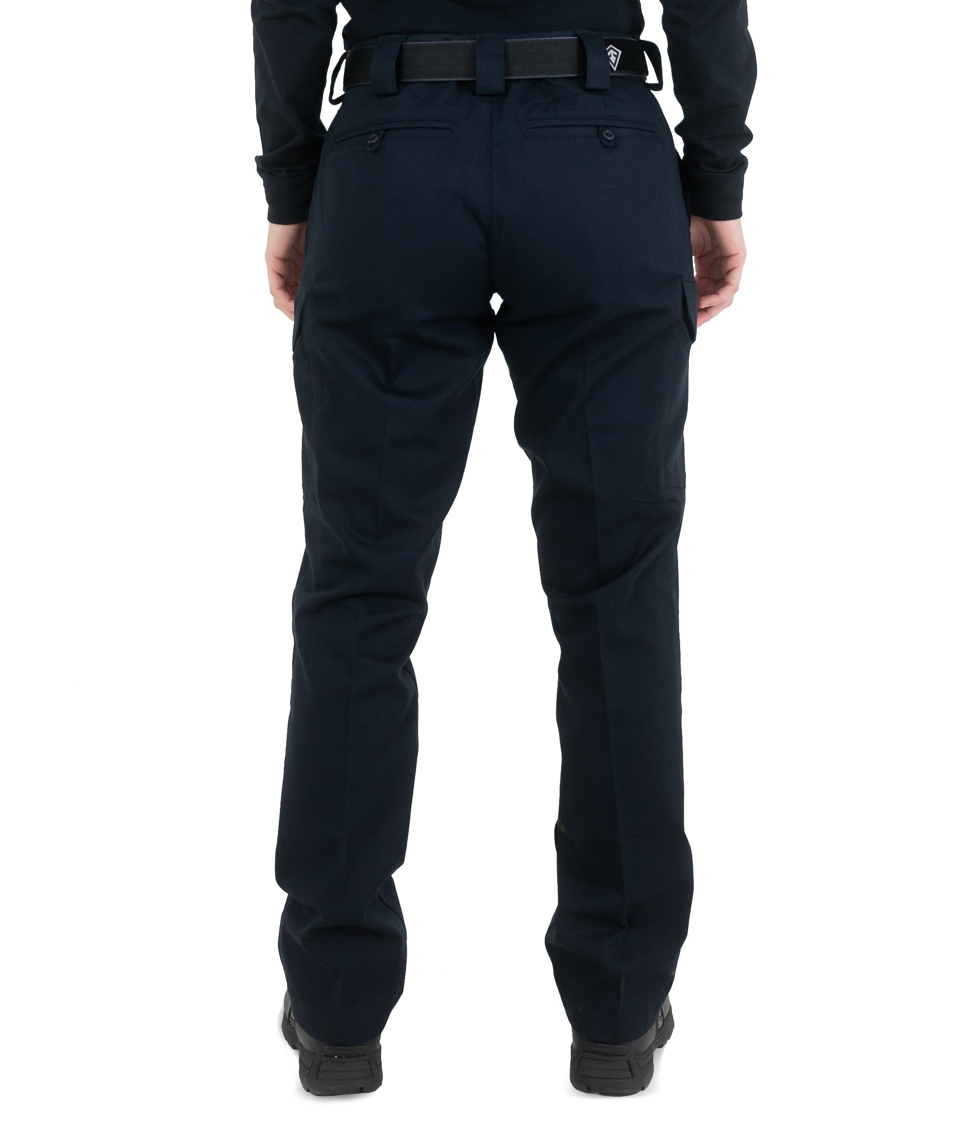 Back of Women's Cotton Cargo Station Pant in Midnight Navy |color_midnight navy
