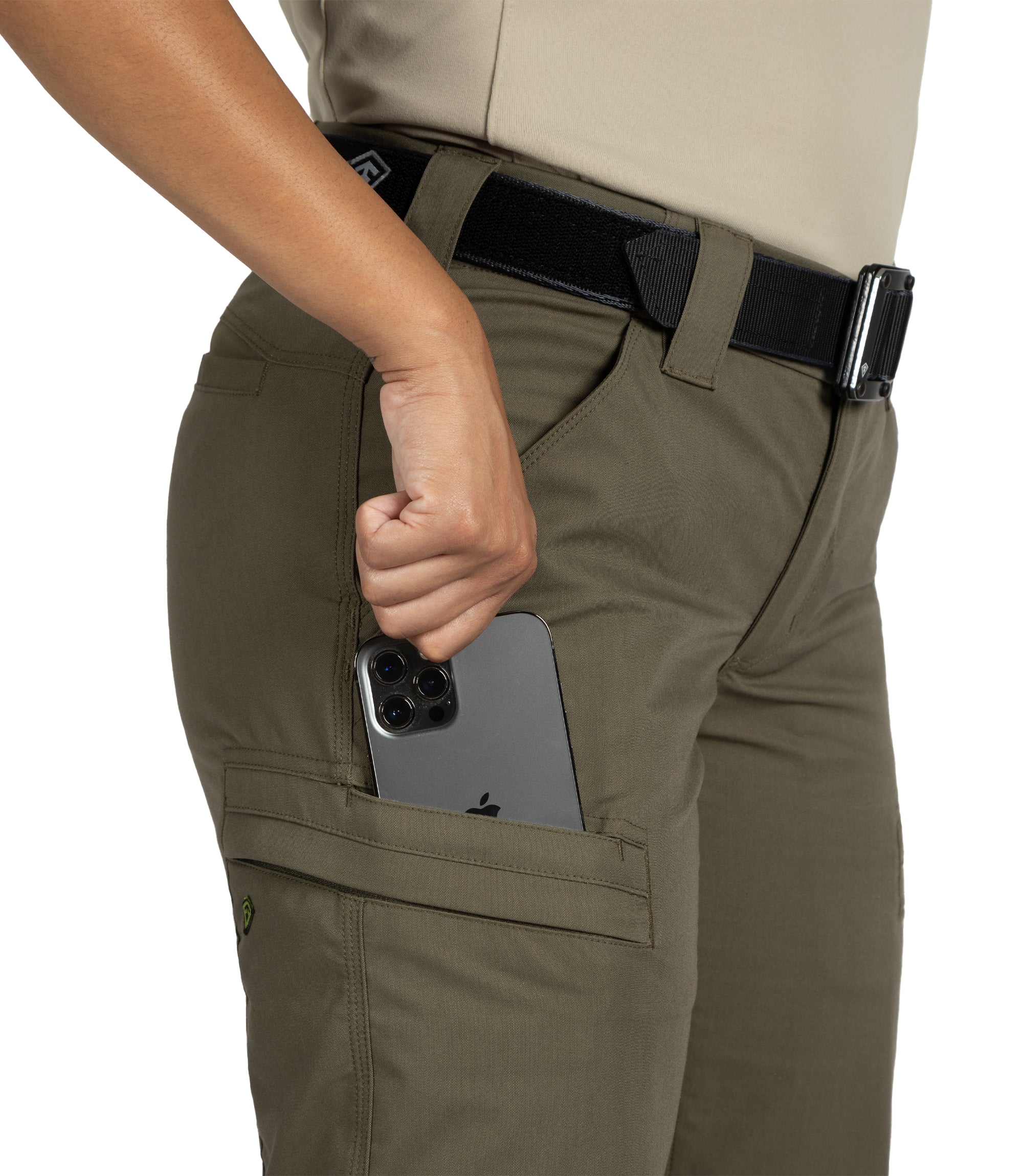 Media Pocket of Women's A2 Pant in Ranger Green |color_ranger green