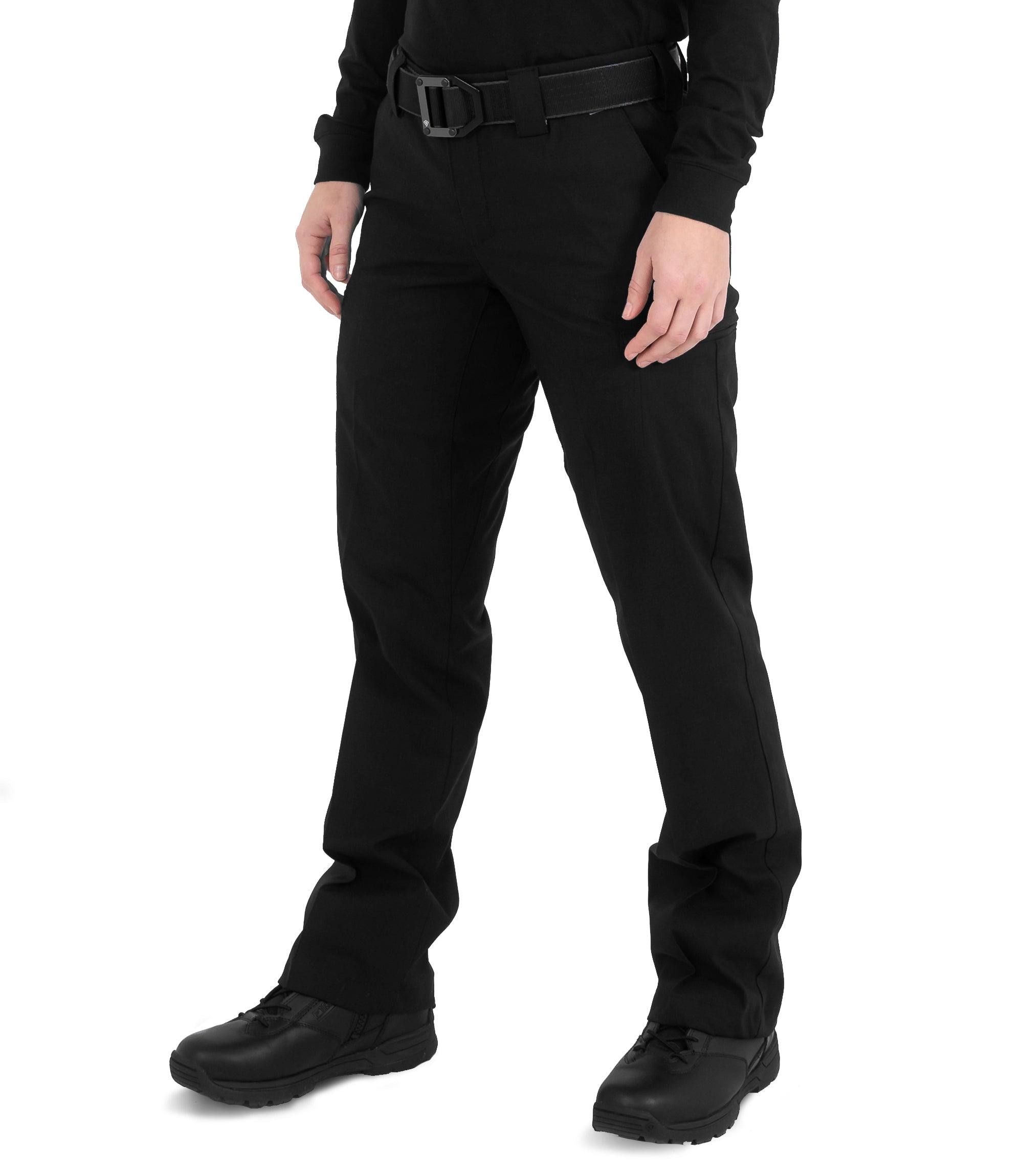Side of Women's V2 PRO DUTY 6 Pocket Pant in Black |color_black