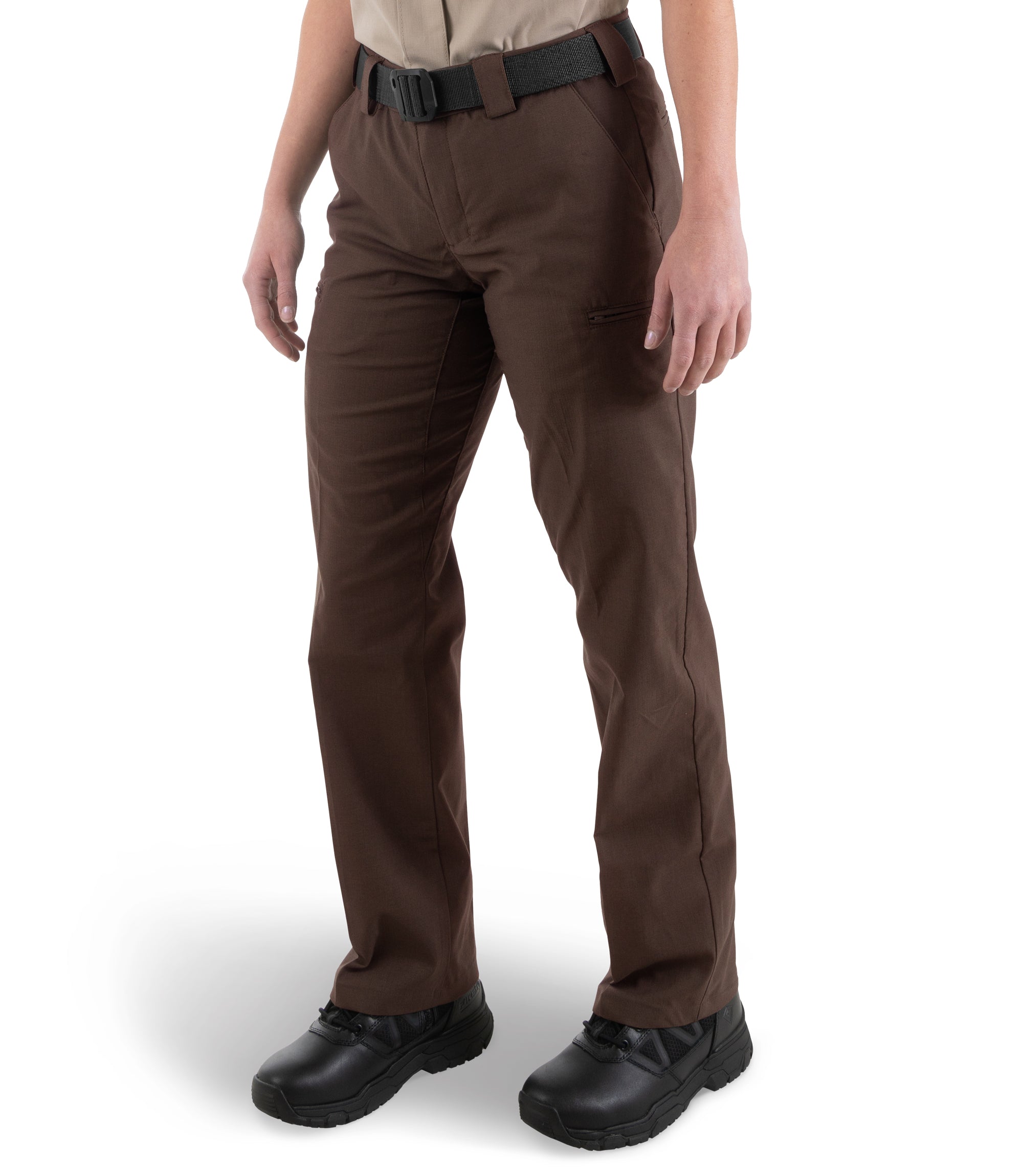 Side of Women's V2 PRO DUTY 6 Pocket Pant in Kodiak Brown |color_kodiak brown