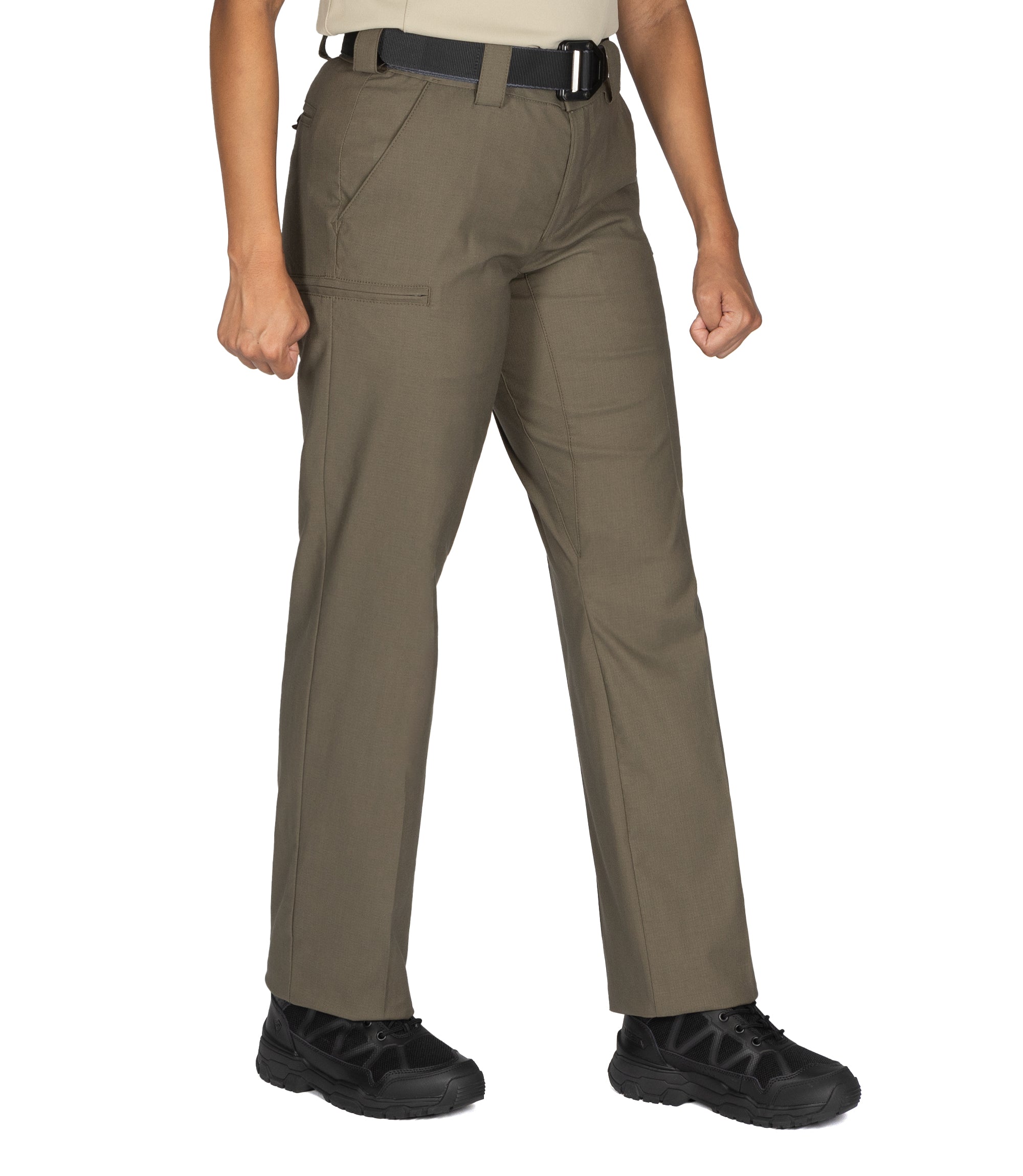 Side of Women's V2 PRO DUTY 6 Pocket Pant in Ranger Green |color_ranger green