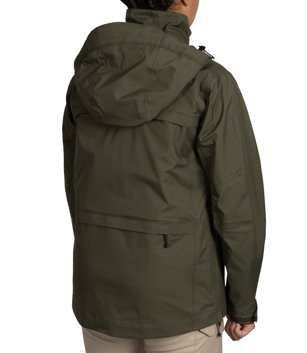 Right back side view of Womens Tactix 3-In-1 System Parka in OD Green|color_od green