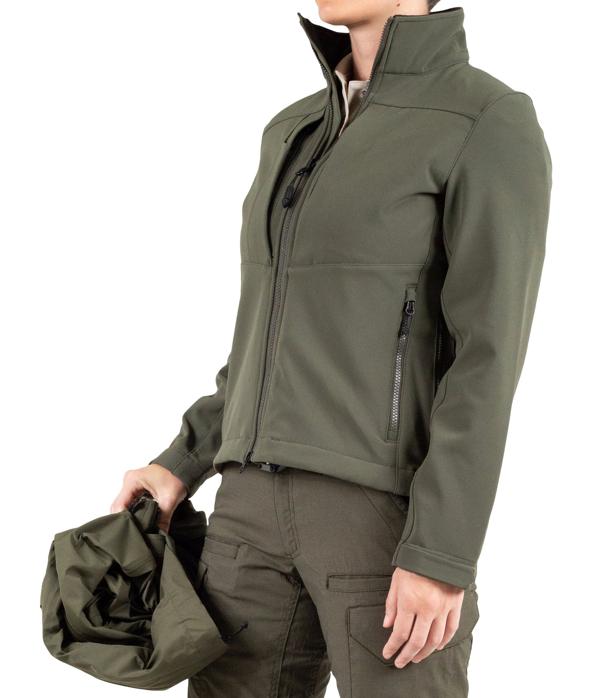 Softshell Jacket for Womens Tactix 3-In-1 System Jacket in OD Green|color_od green