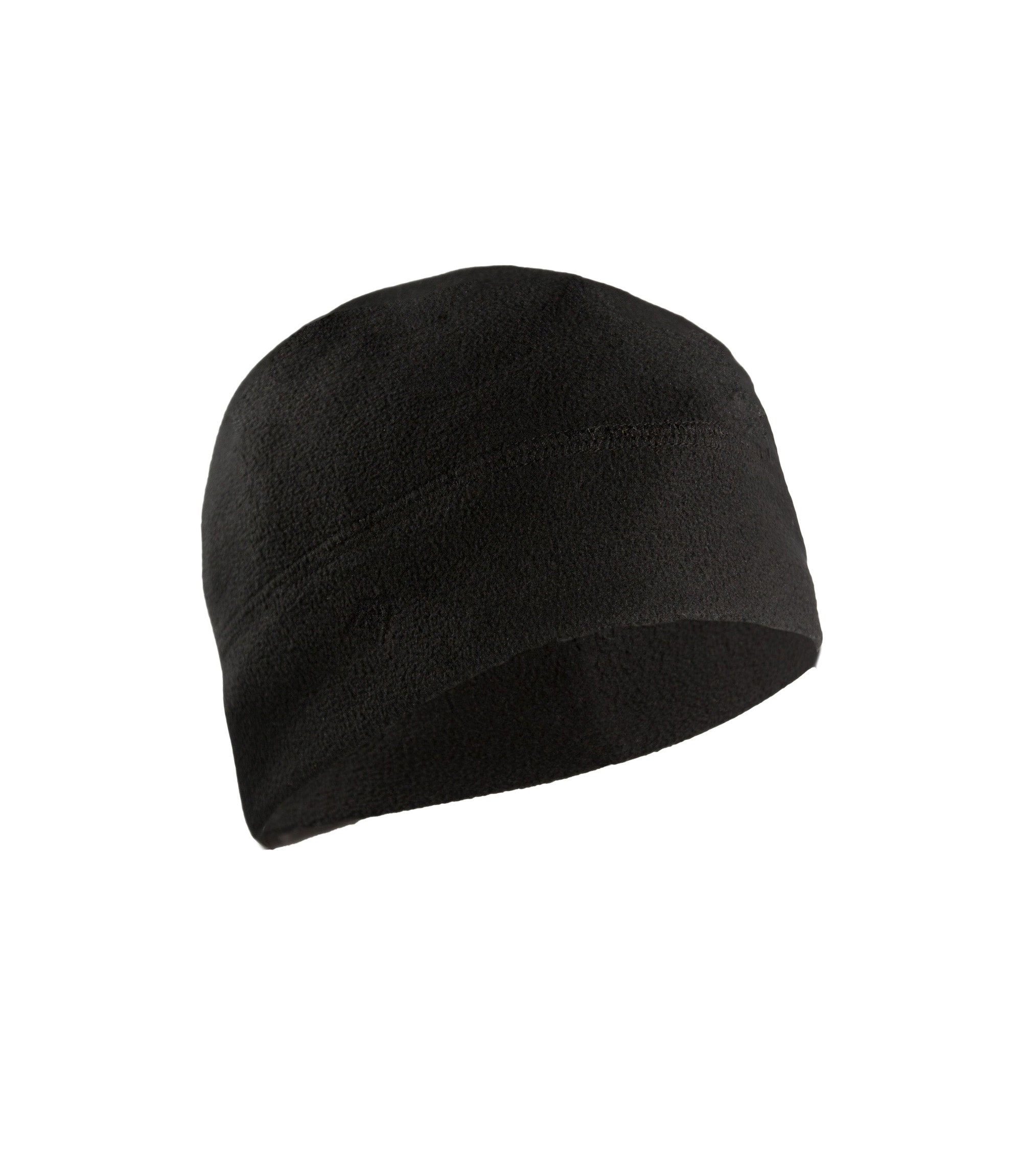 Front of Fleece Service Beanie in Black |color_black