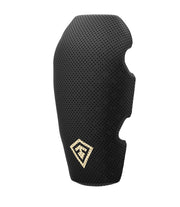 Left side 1/4 view of internal knee pads in color black|color_black