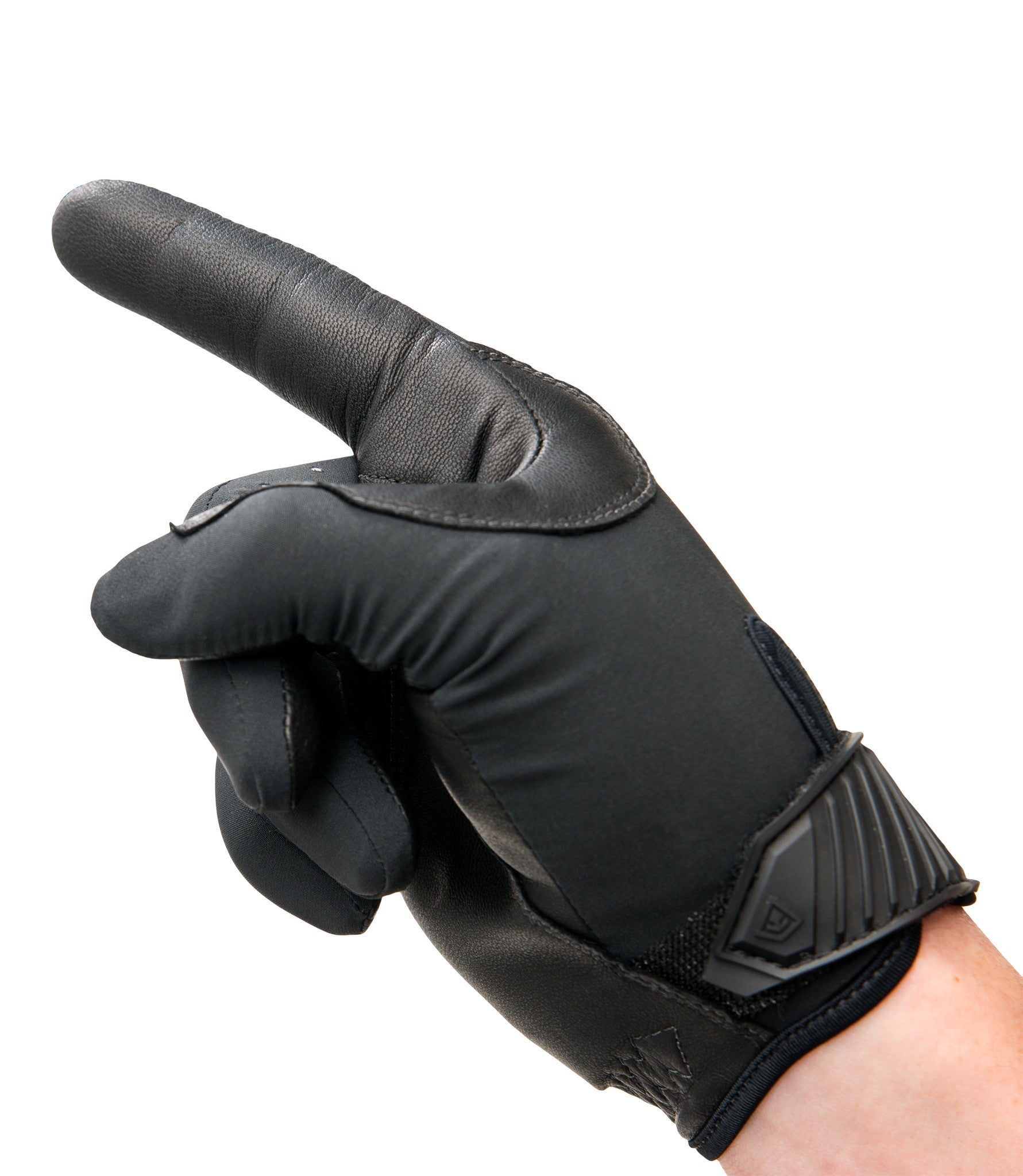 Seamless Finger of Womens Lightweight Patrol Glove in Black |color_black