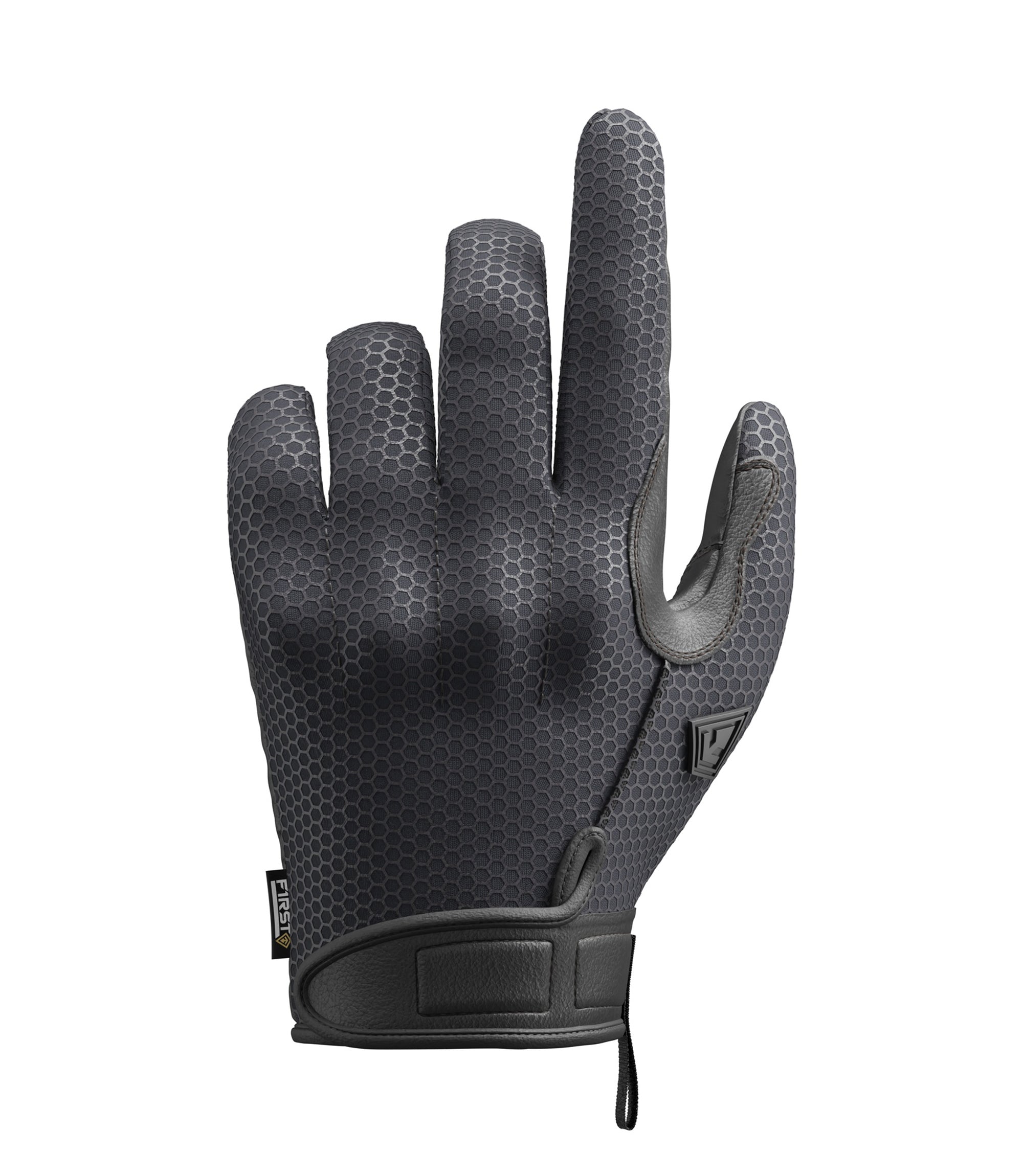 Front half close of Men's Slash & Flash Protective Knuckle Glove in Black |color_black