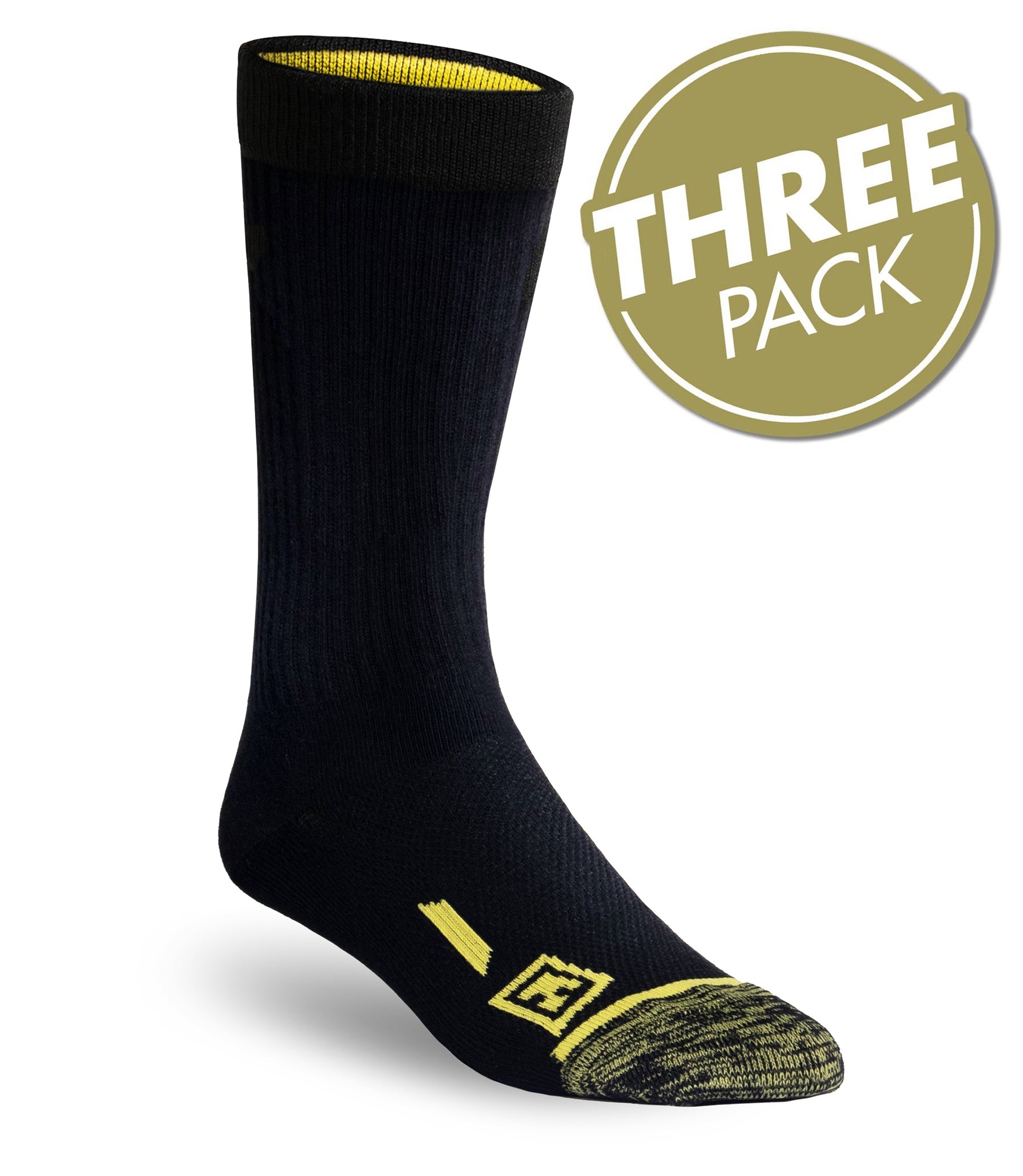 Front of 9 Duty Sock 3-Pack in black|color_black