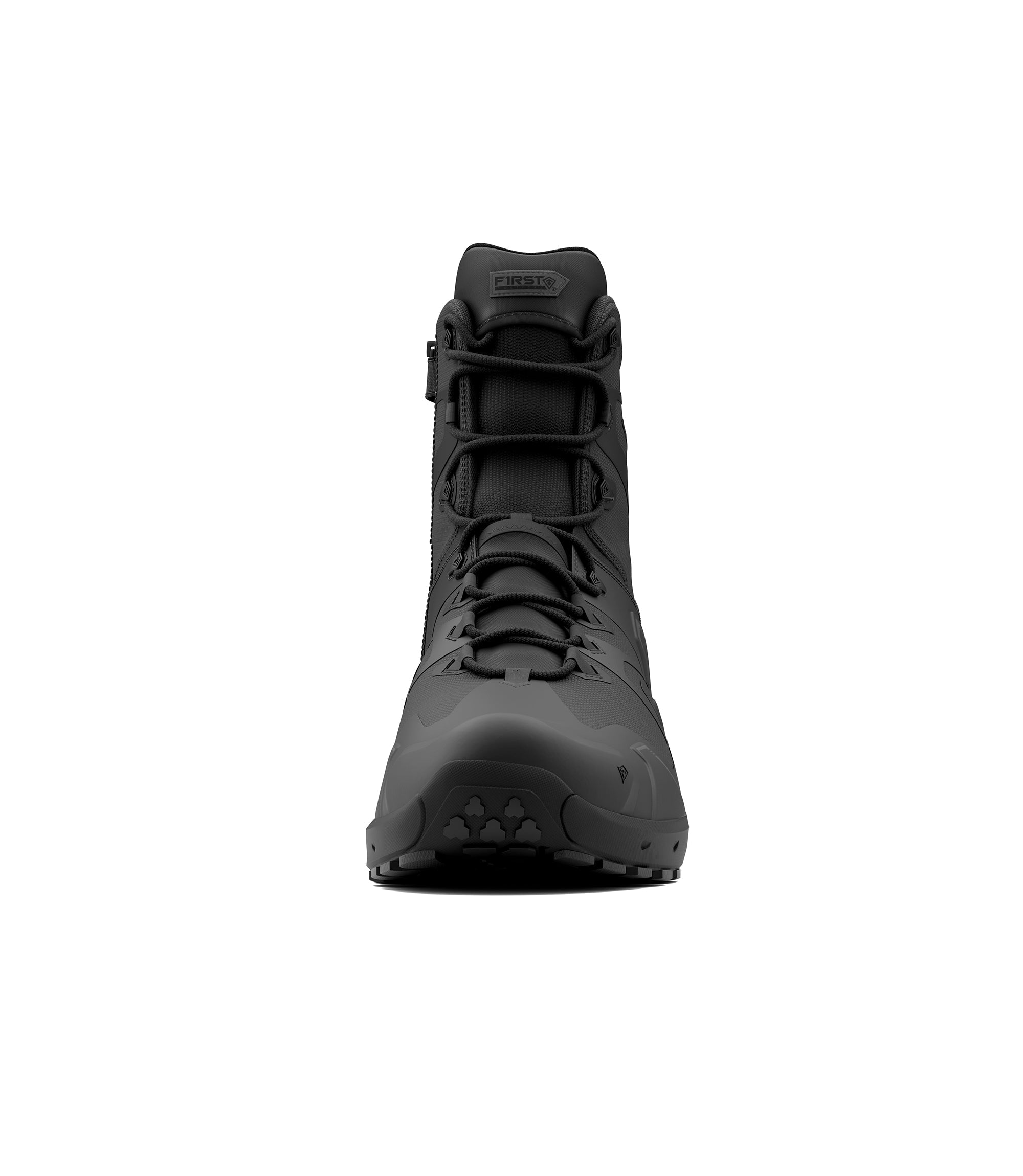 Front view photo of Men's 8" AERO-TAC Side-Zip boot in black|color_black