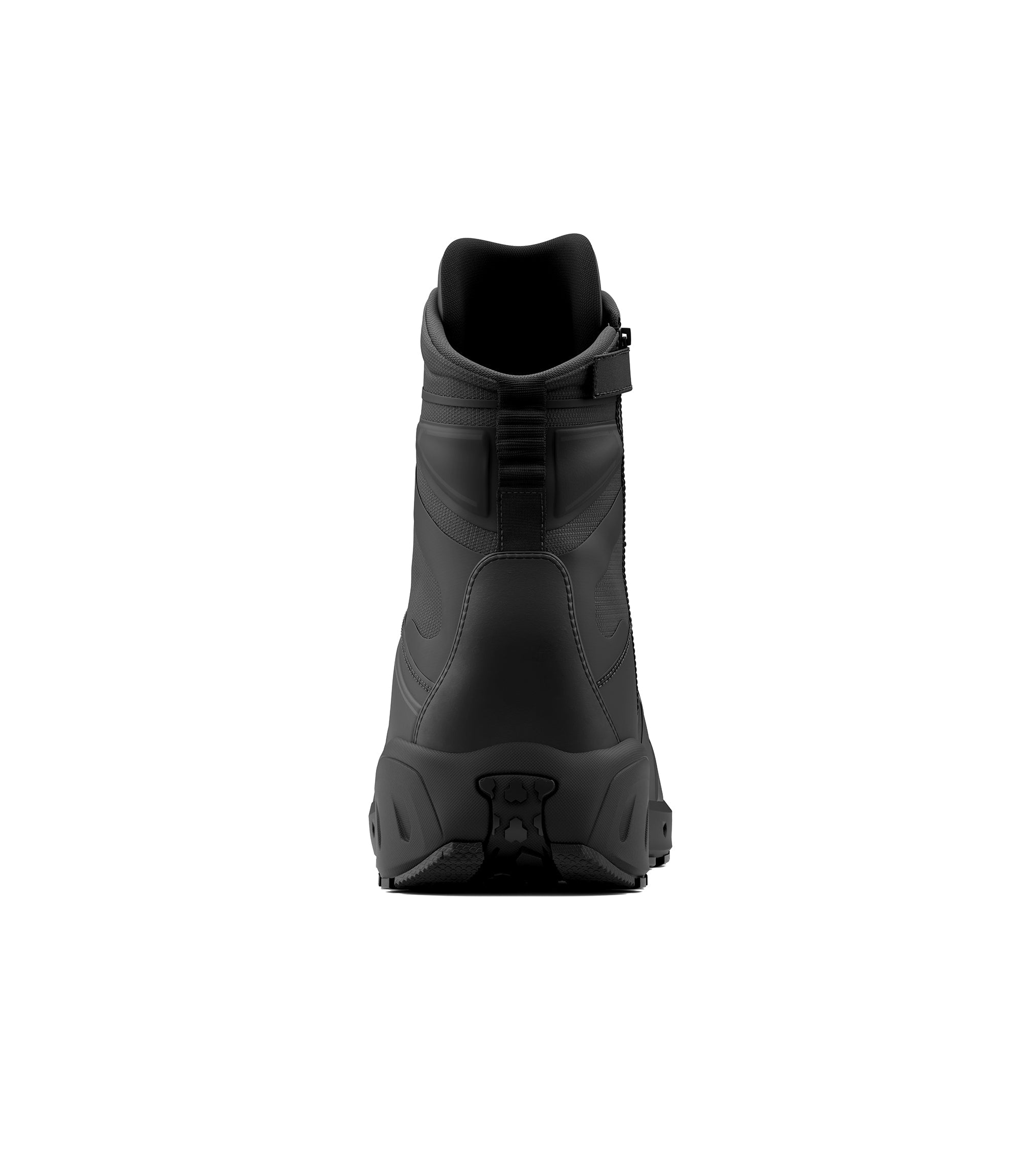 Back view photo of Men's 8" AERO-TAC Side-Zip boot in black|color_black