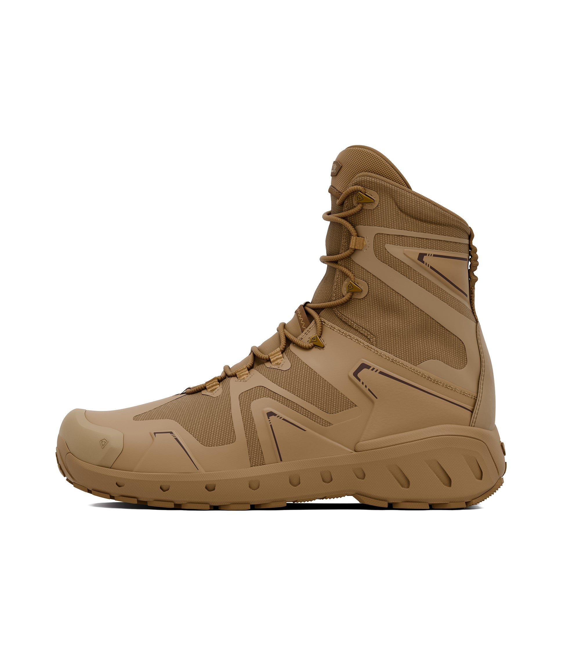 Right side view of 8 inch side-zip boot in color coyote|color_coyote