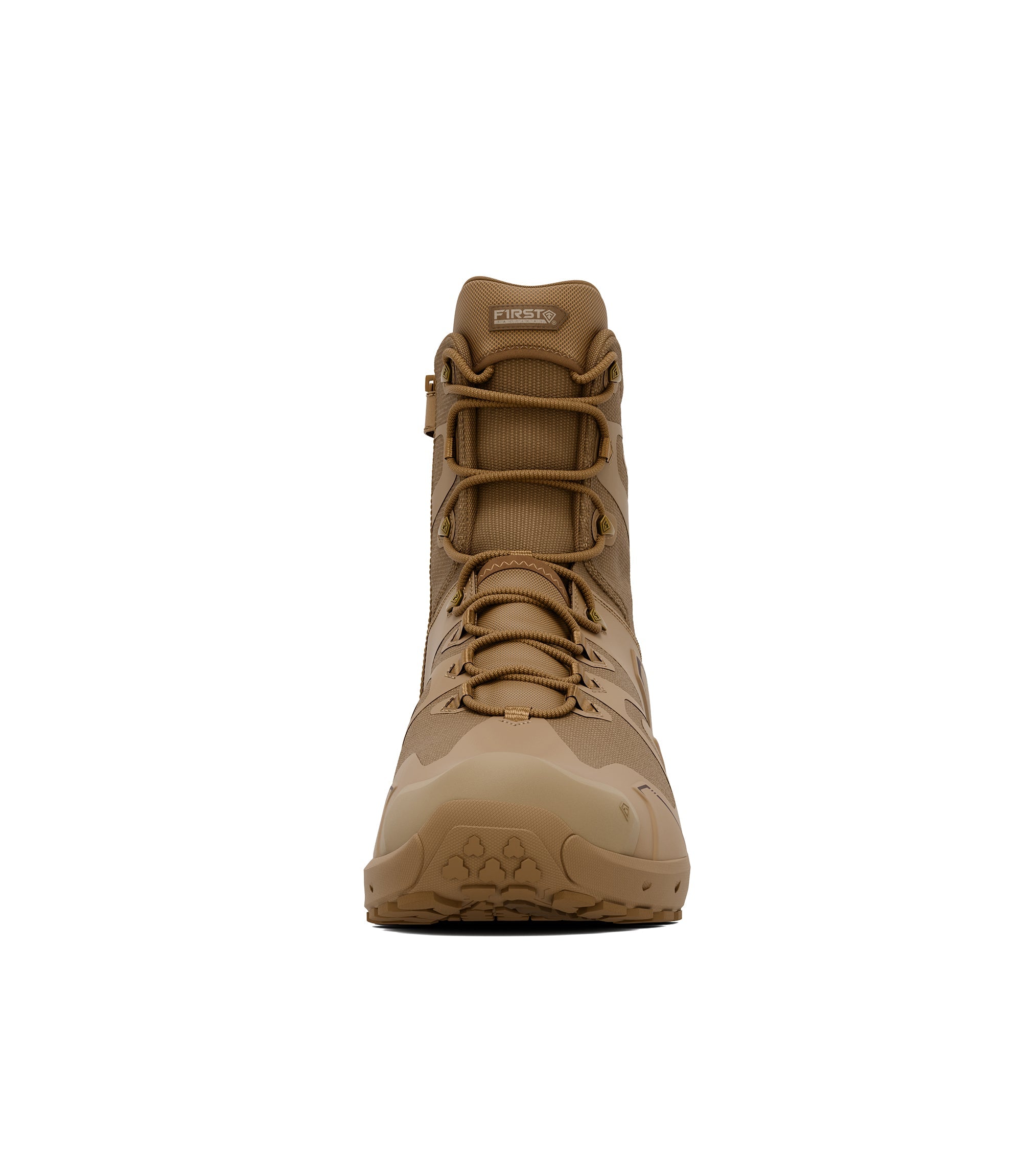 Front view of 8 inch side-zip boot in color coyote|color_coyote