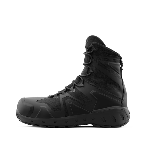 Photo of Men's 8" AERO-TAC™ Safety Toe Side-Zip Boot in the color Black - Side view