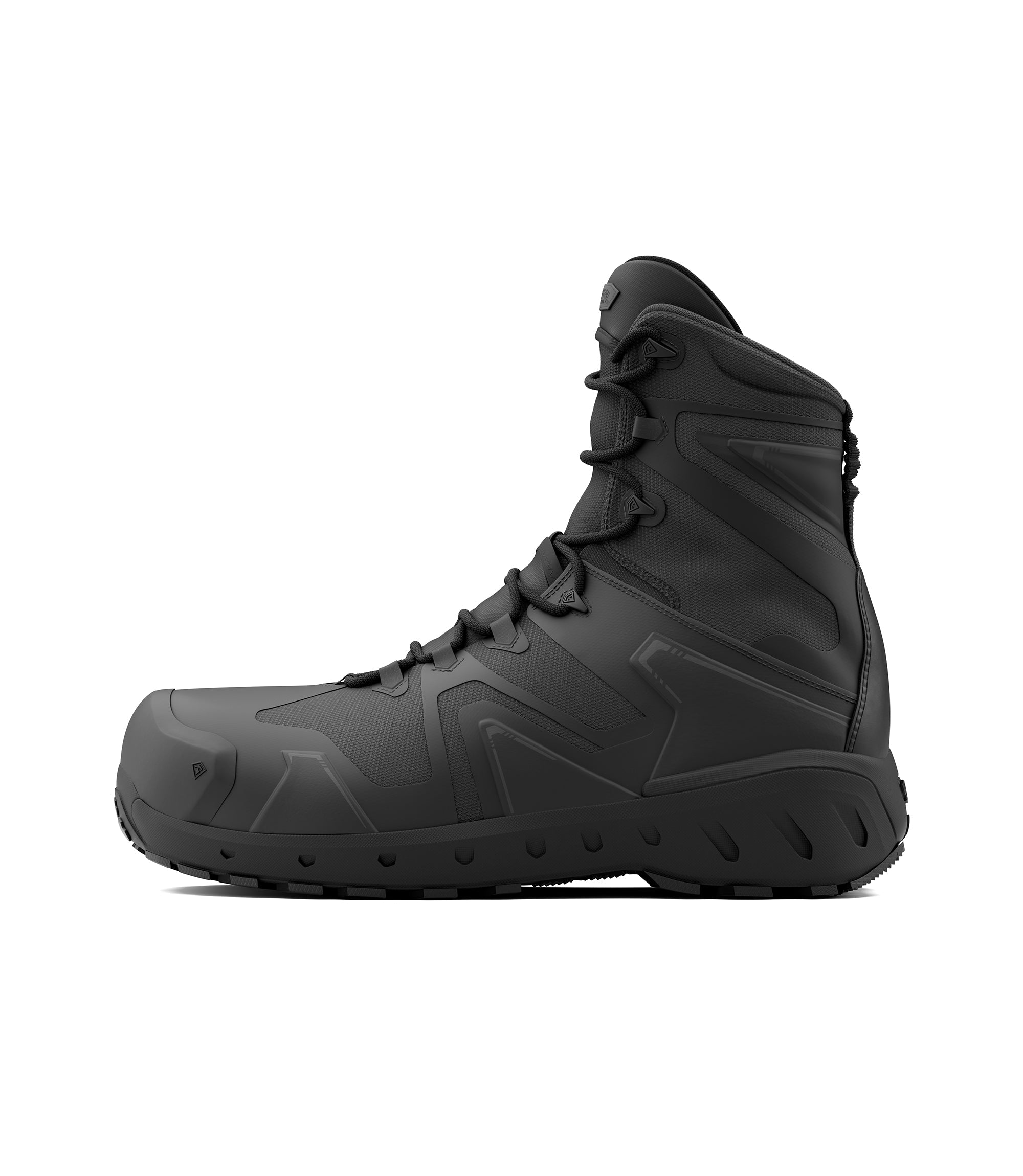Side view photo of Men's 8" AERO-TAC Safety Toe Side-Zip Boot in black|color_black