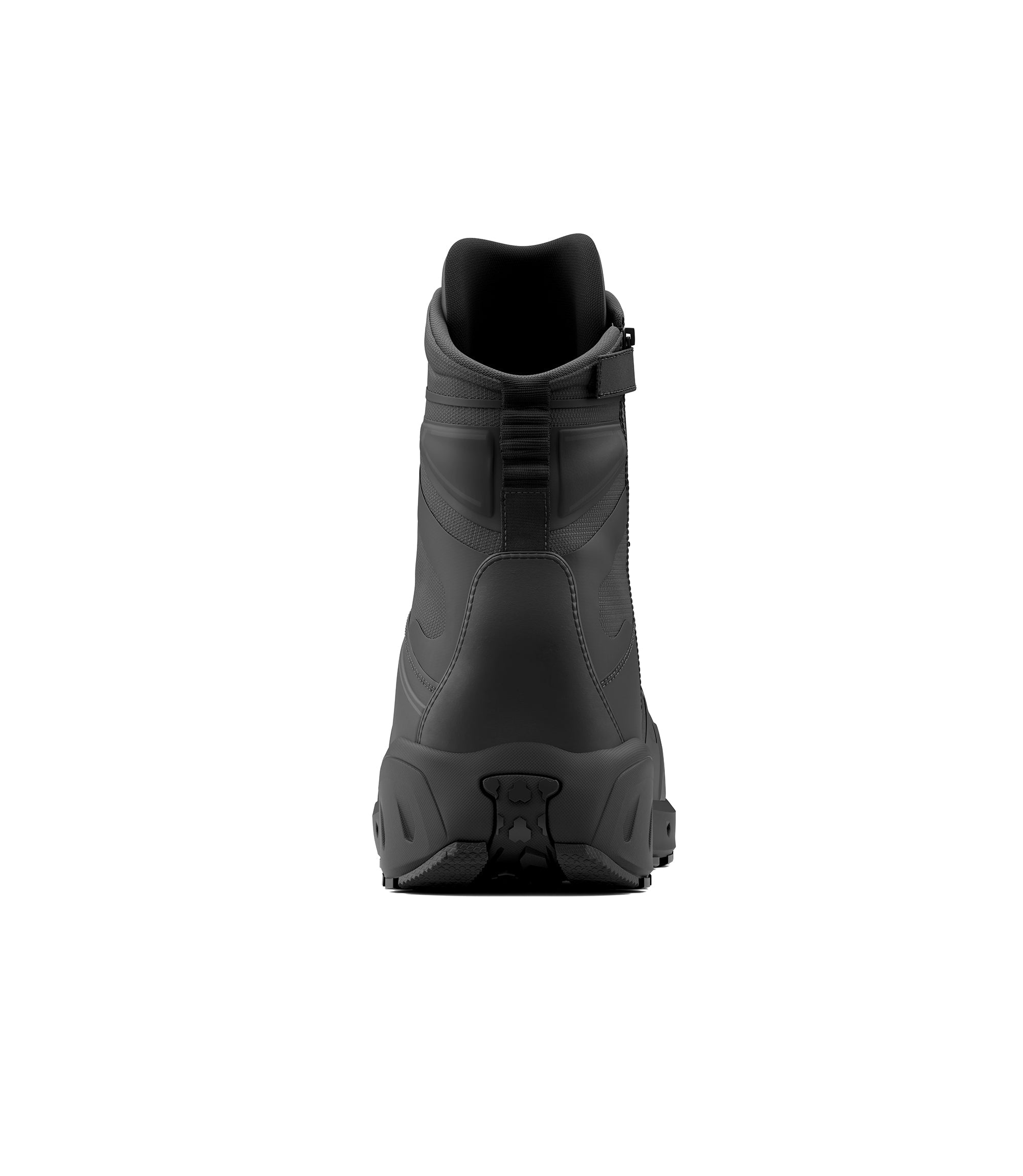 Back view photo of Men's 8" AERO-TAC Safety Toe Side-Zip Boot in black|color_black