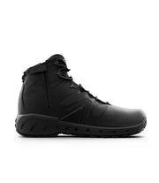 Left side view of 5 inch AERO-TAC polished side-zip boot in color black|color_black
