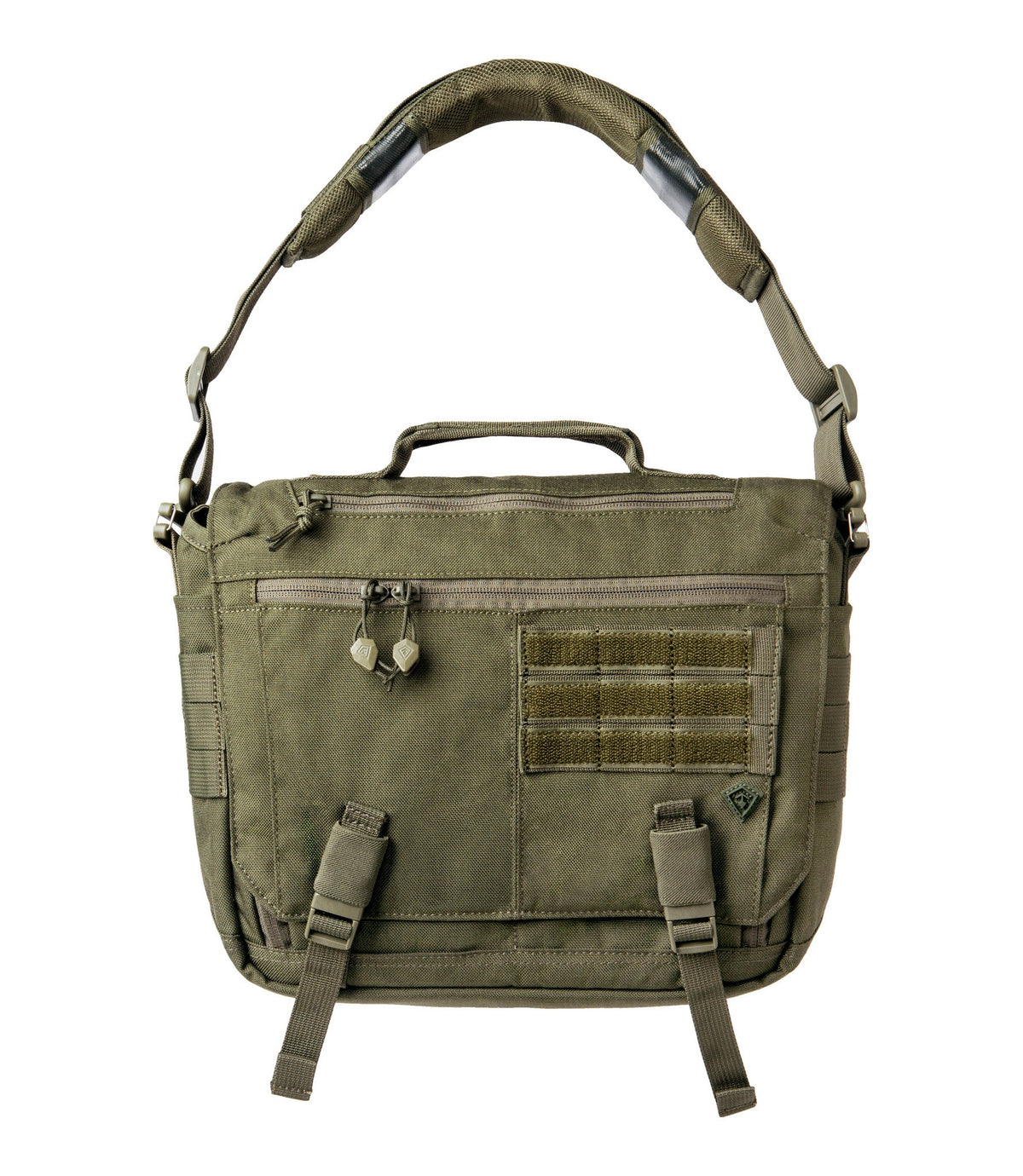 Front of Summit Side Satchel 8L in OD Green |color_od green