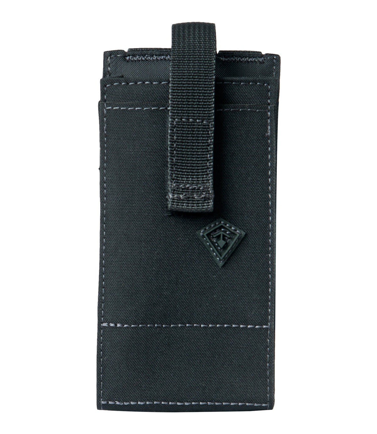 Front of Tactix Series Media Pouch - Large in Black |color_black