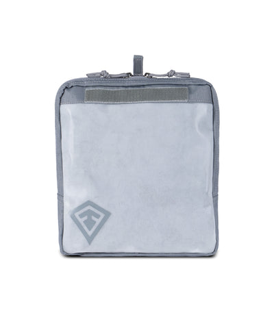 Front view of 9 X 10 Velcro Pouch in Asphalt |color_asphalt