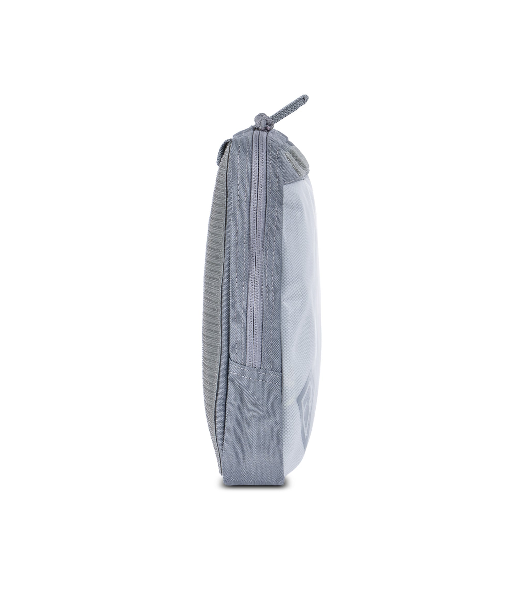 Side view of 9 X 10 Velcro Pouch in Asphalt |color_asphalt