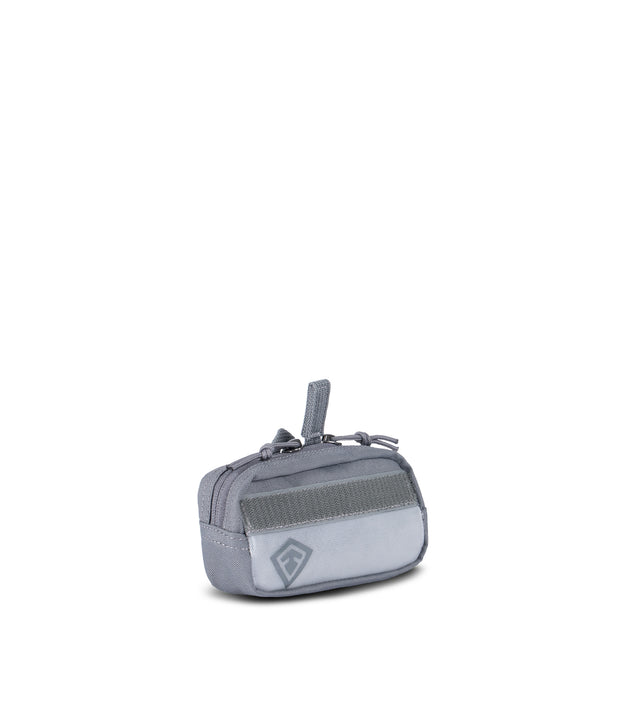 1/4 front side view of 6 X 3 Velcro Pouch in Asphalt |color_asphalt