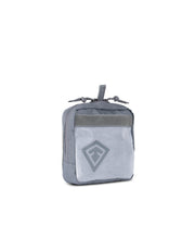 1/4 front side view of 6 X 6 Velcro Pouch in Asphalt |color_asphalt