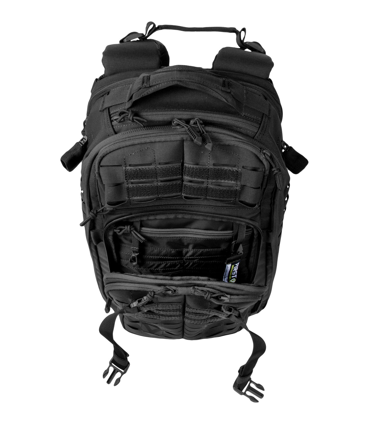 Unzipped Top of Tactix Half-Day Plus Backpack 27L in Black |color_black