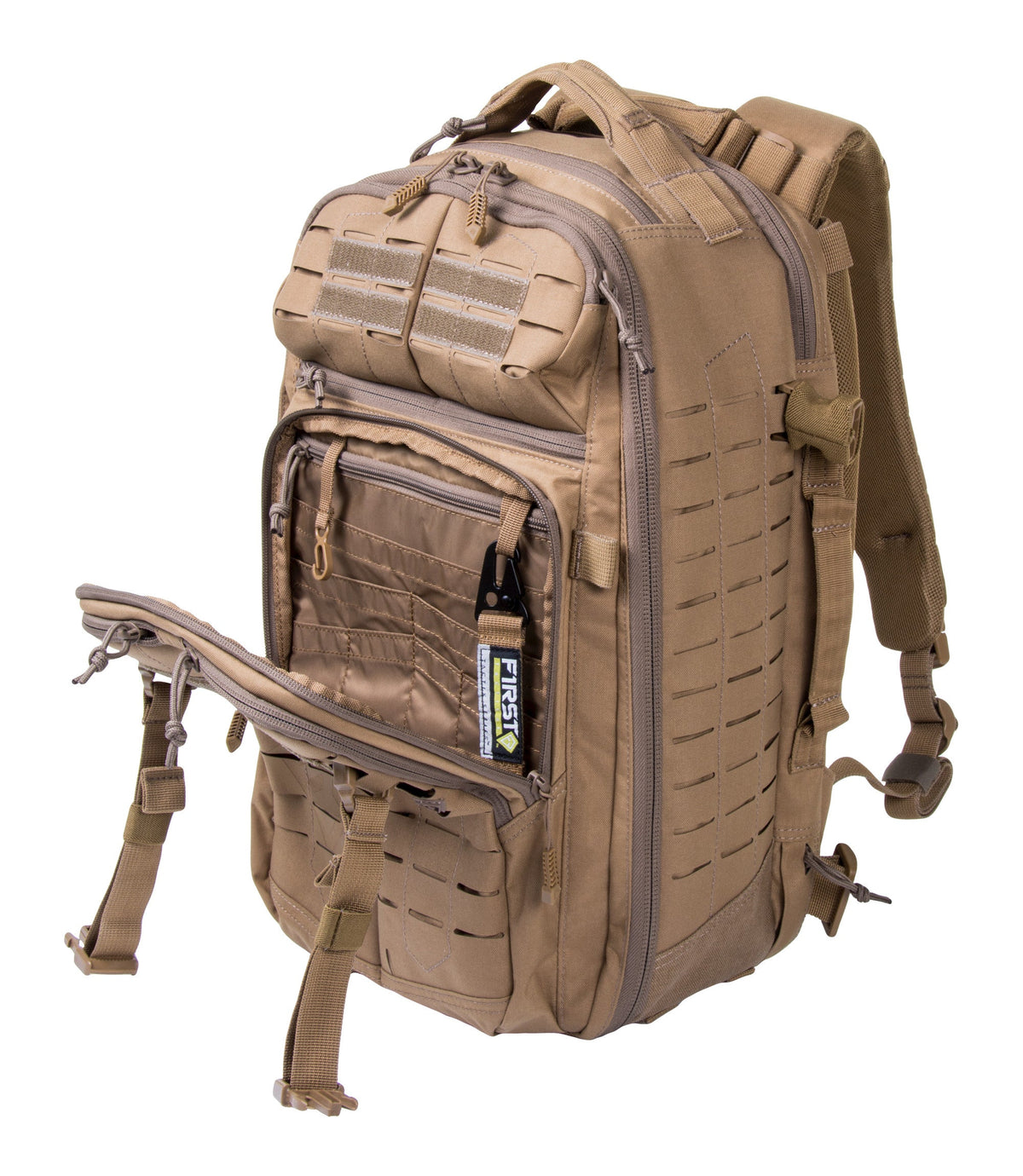 Open Front of Tactix Half-Day Plus Backpack 27L in Coyote |color_coyote