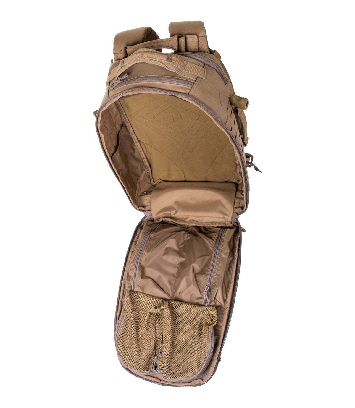 Open Front of Tactix Half-Day Plus Backpack 27L in Coyote |color_coyote