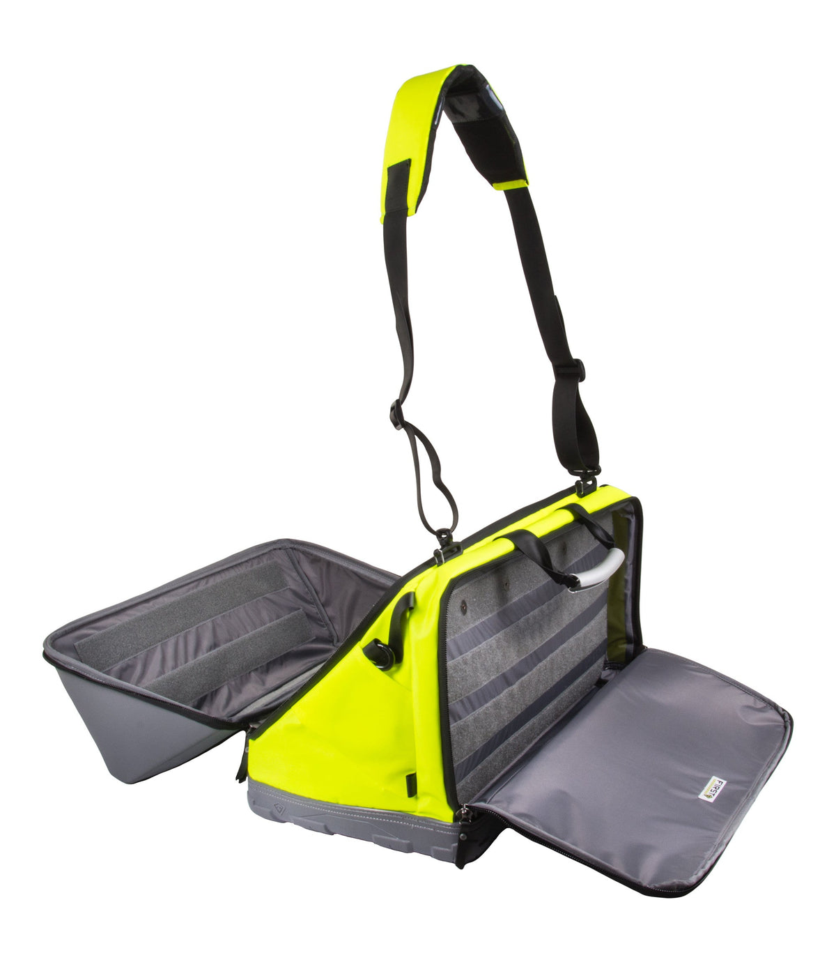 Open Side of Large Jump Bag in Hi-Vis Yellow|color_Hi-Vis Yellow