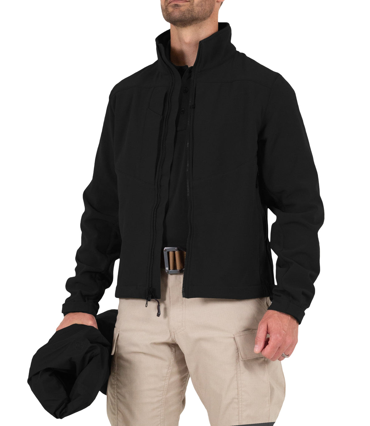 Softshell Jacket for Mens Tactix System Jacket in Black |color_black