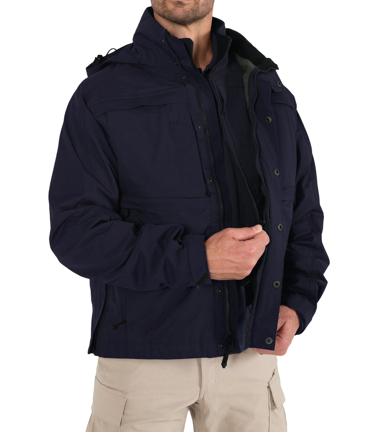 Softshell Jacket Unzipped for Mens Tactix System Jacket in Midnight Navy |color_midnight navy