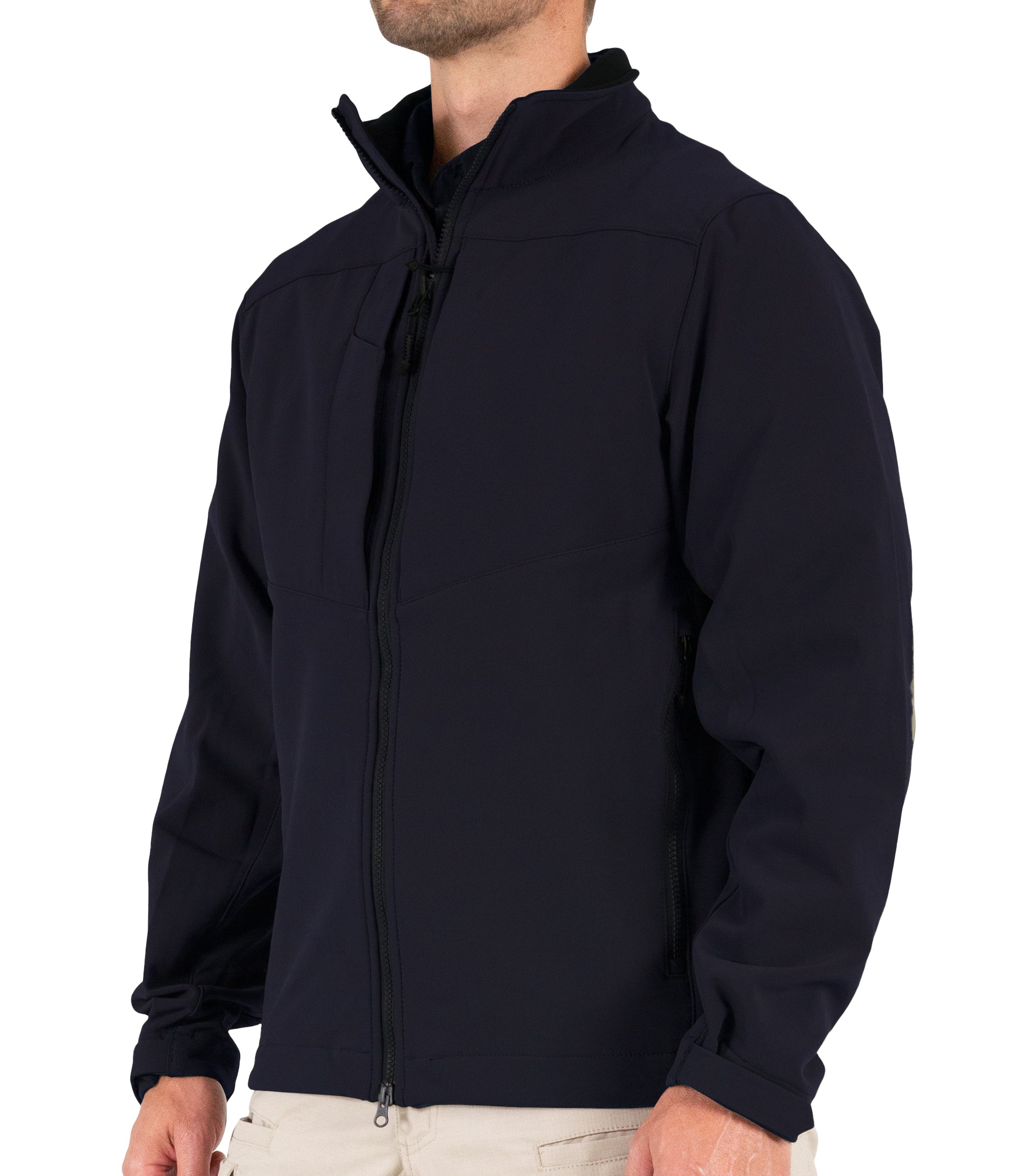 Side of Mens Tactix Softshell Jacket (Parka Length) in Midnight Navy |color_midnight navy