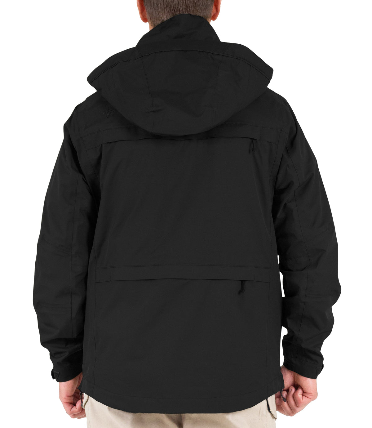 Back View of Mens Tactix System Parka in Black |color_black